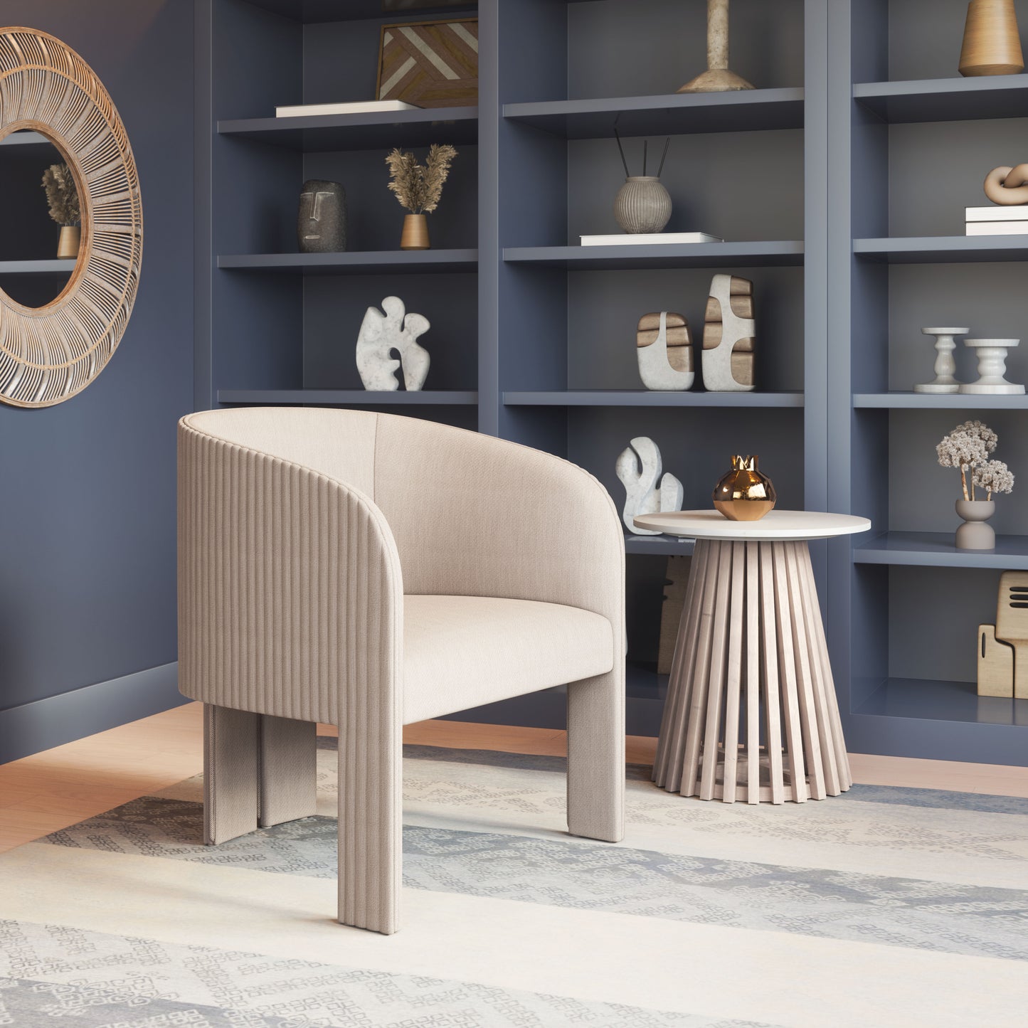 Hull Accent Chair Beige - Disselt Designs