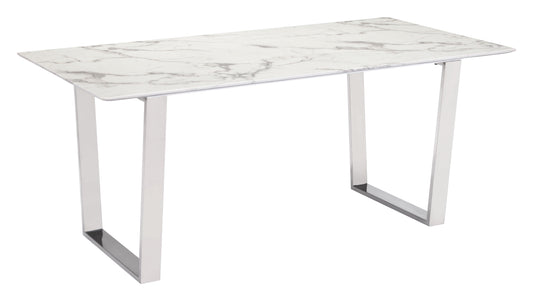 Atlas Dining Table White & Silver - Disselt Designs
