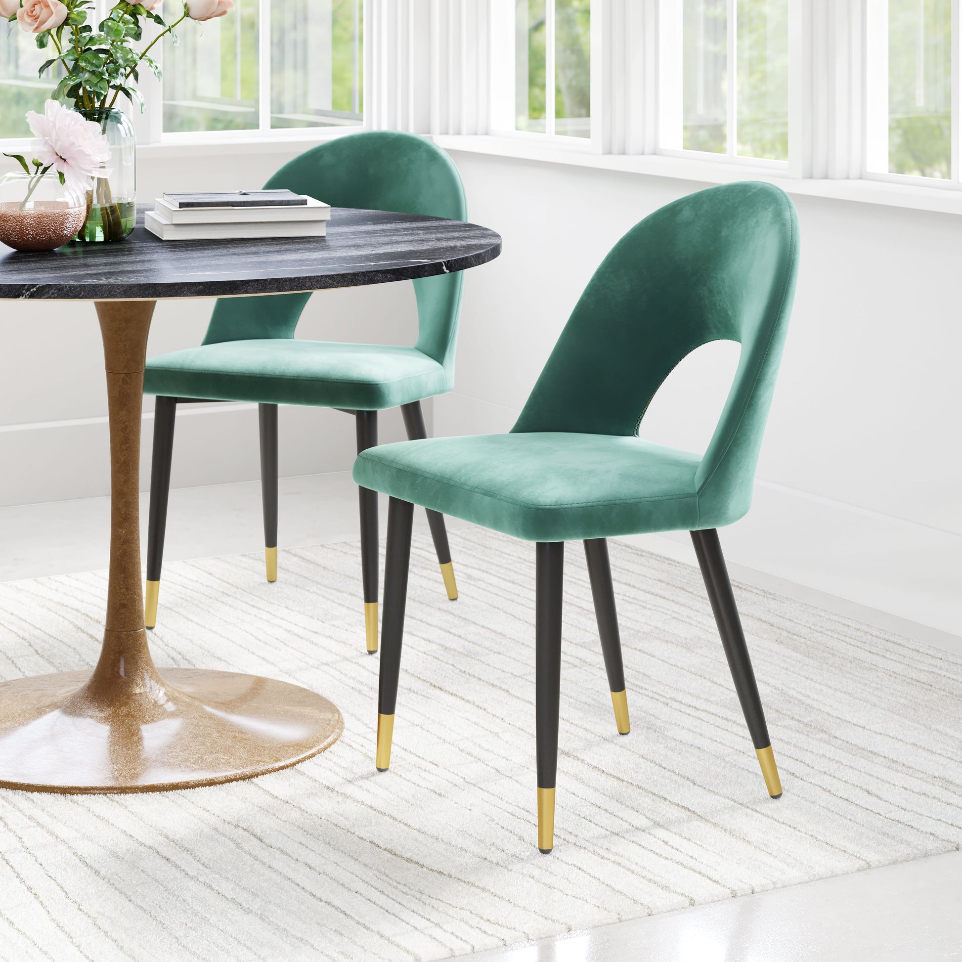 Menlo Dining Chair (Set of 2) Green - Disselt Designs