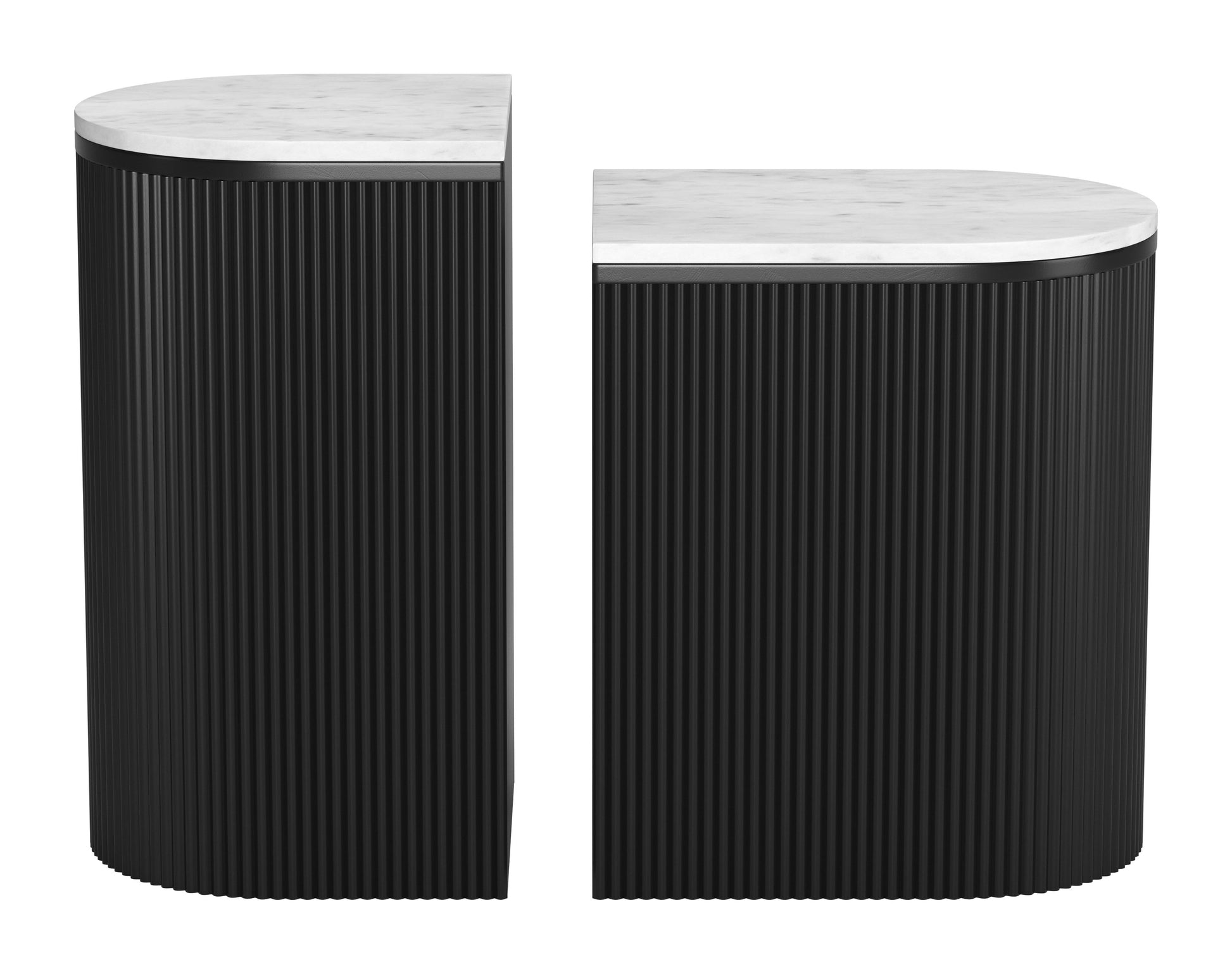 Ormara Side Table Set (2-Piece) White & Black - Disselt Designs