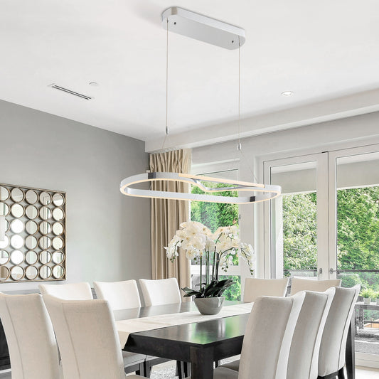 Minsk Single Rectangular Chandelier // Chrome - Disselt Designs