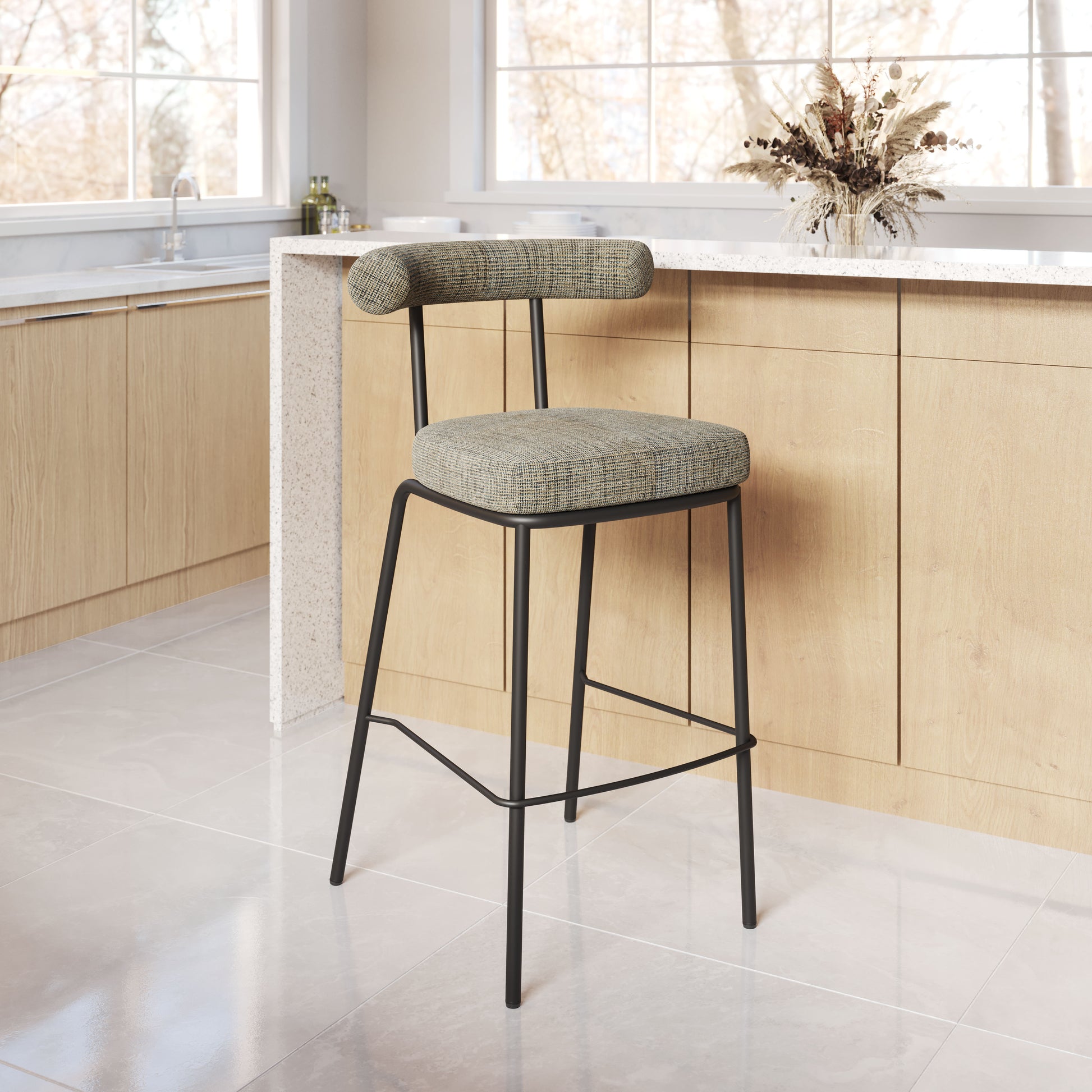 Kede Barstool Green Tweed - Disselt Designs