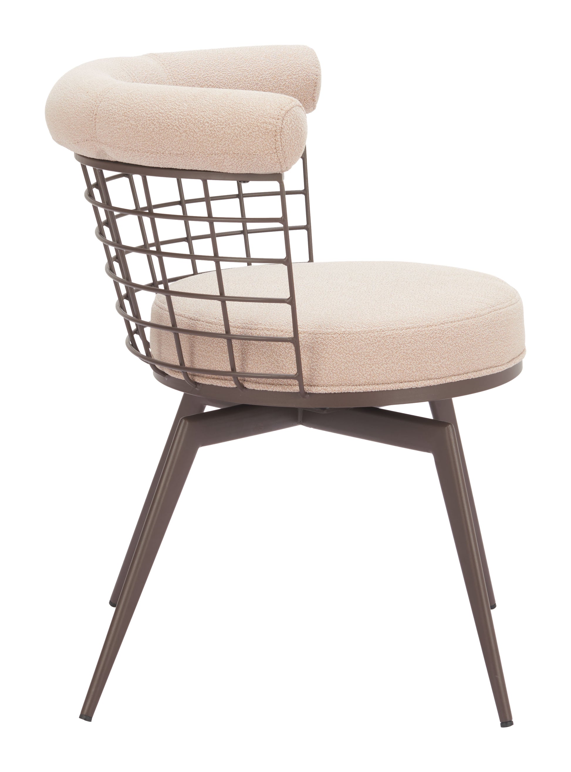 Saku Swivel Dining Chair Beige & Brown - Disselt Designs