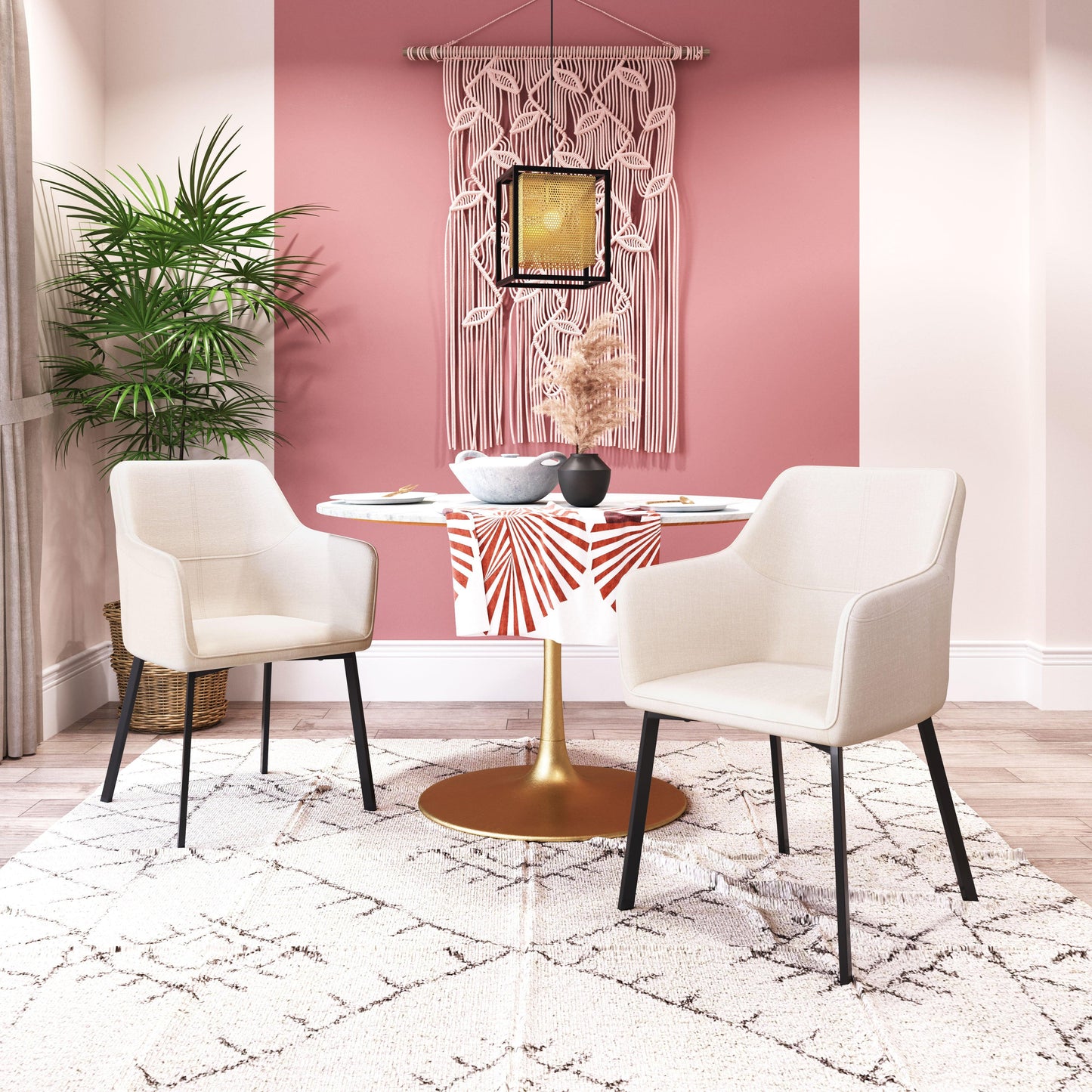 Adage Dining Chair (Set of 2) Beige - Disselt Designs