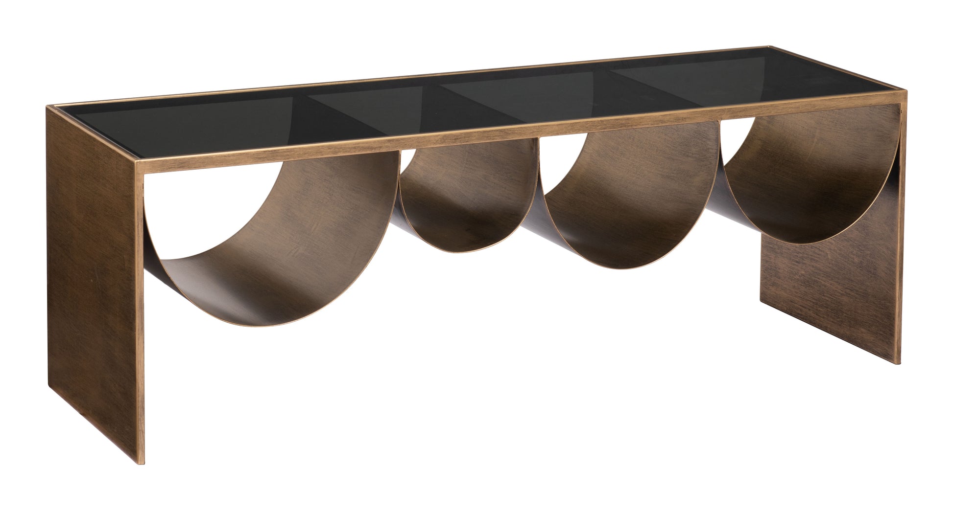 Reed Coffee Table Brass & Black - Disselt Designs