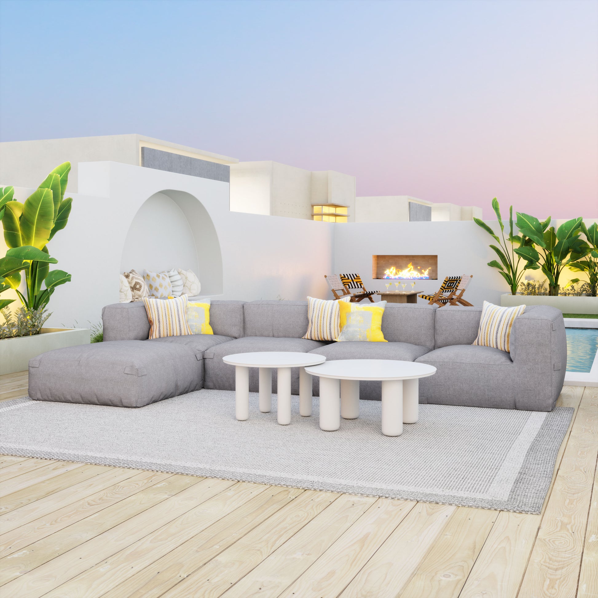 Luanda Ottoman Gray - Disselt Designs