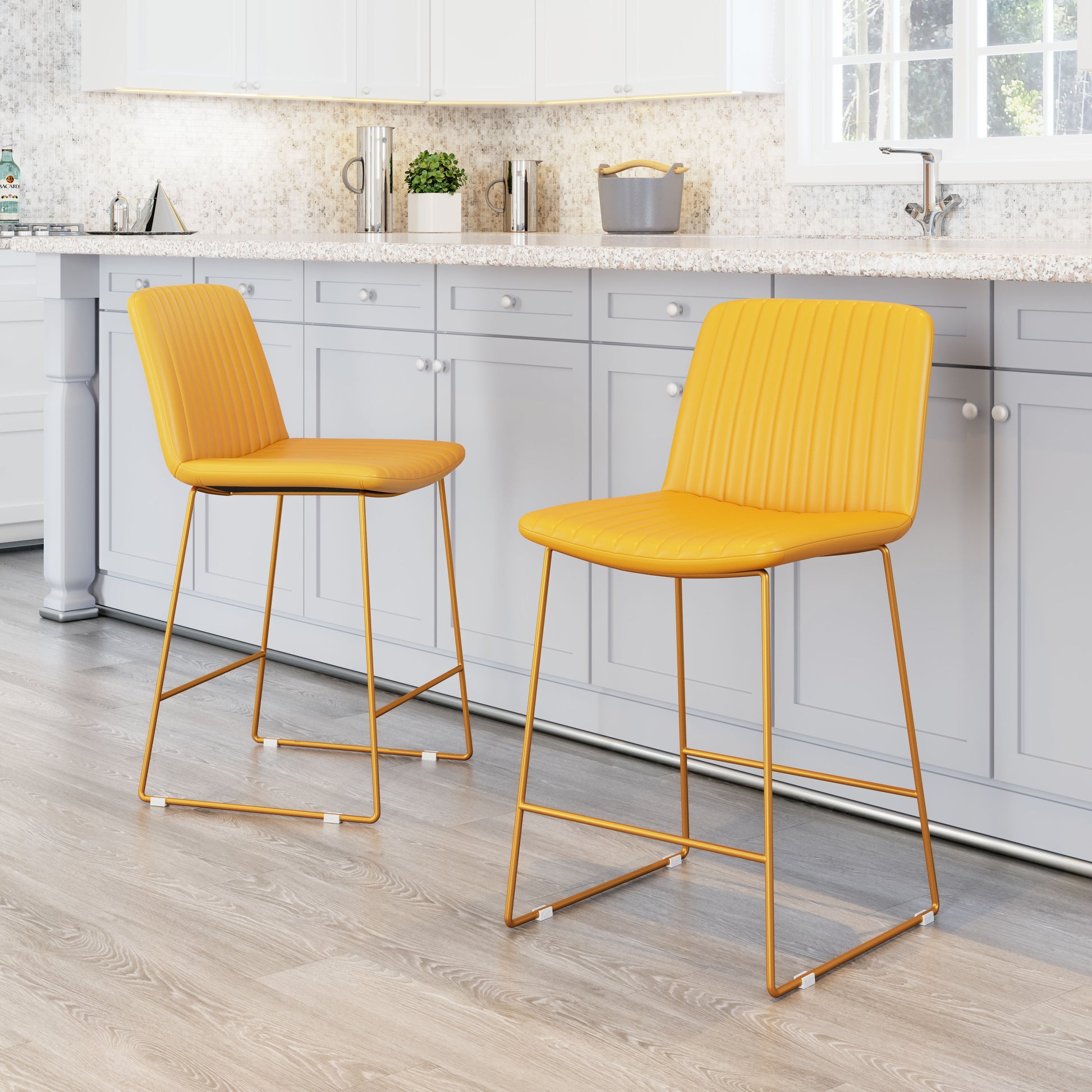 Mode Counter Stool (Set of 2) Yellow - Disselt Designs