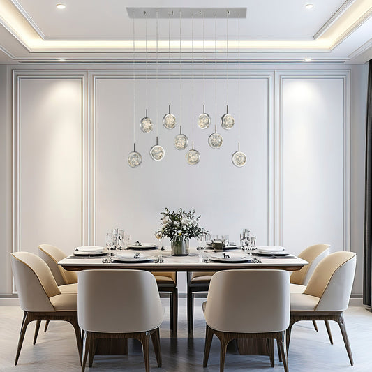 Bubbling Glow Rectangular Chandelier // Chrome - Disselt Designs
