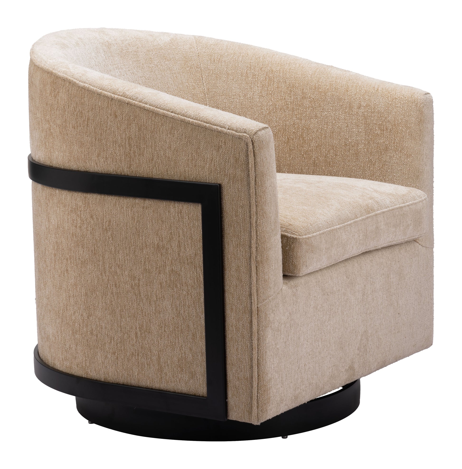 Hanko Swivel Chair Golden Beige - Disselt Designs