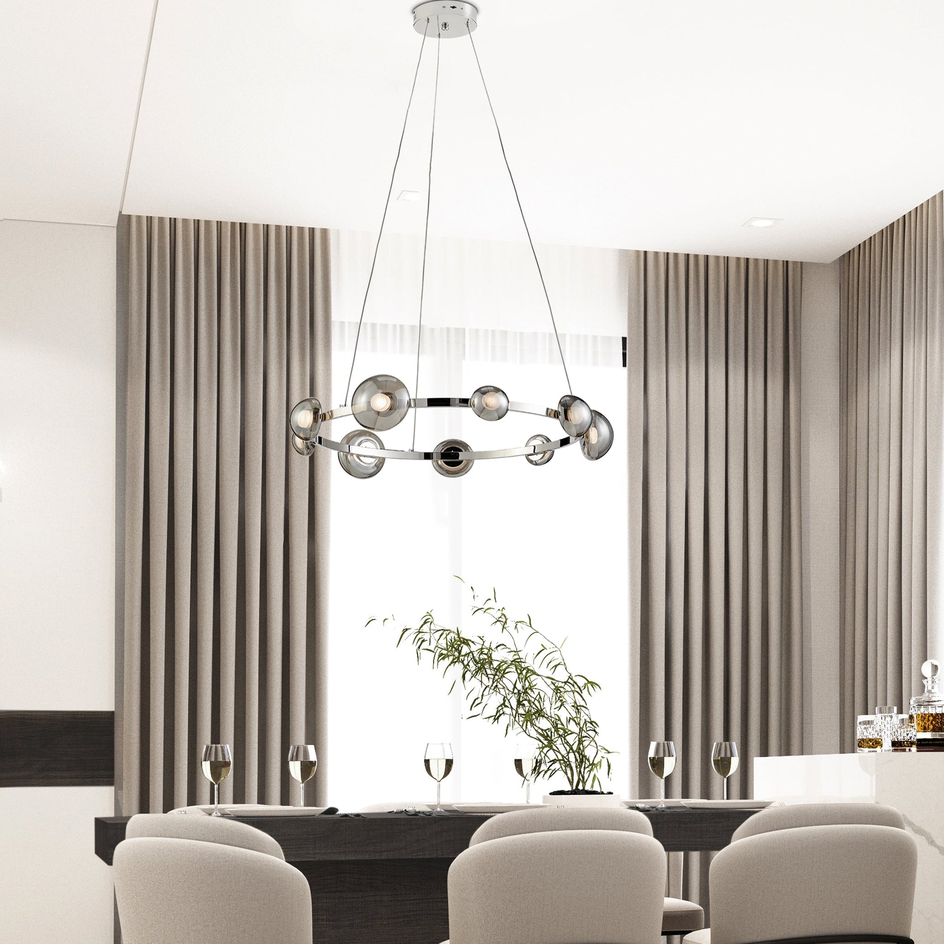 Orbis Halo Chandelier // Polish Nickel - Disselt Designs
