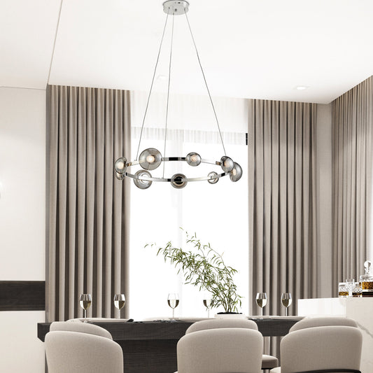 Orbis Halo Chandelier // Polish Nickel - Disselt Designs