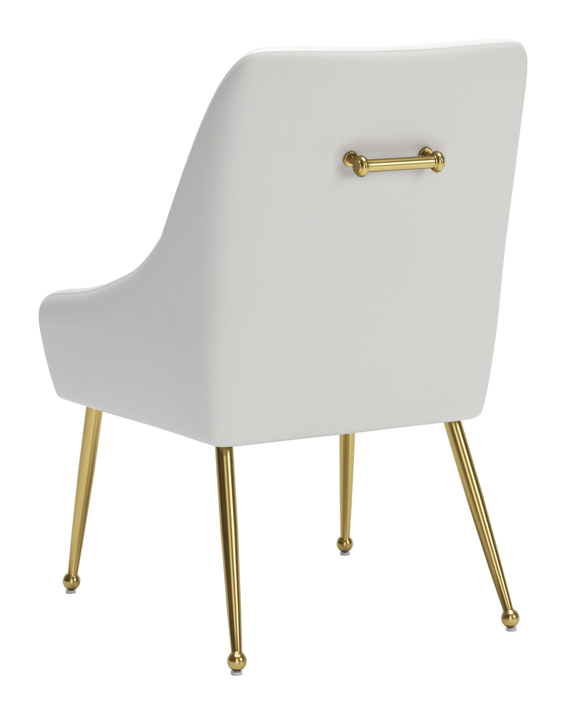 Maxine Dining Chair White & Gold - Disselt Designs