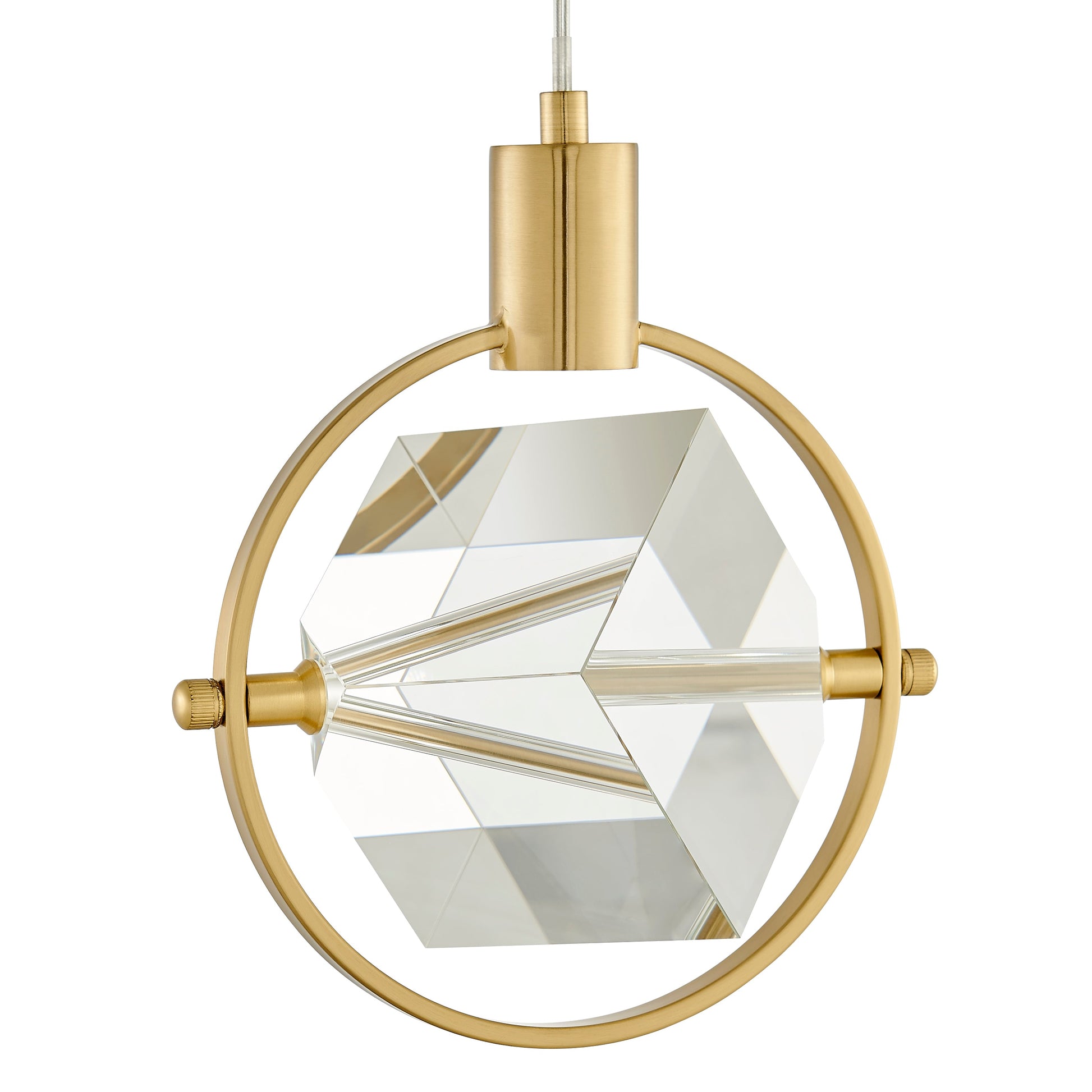 Hollywood Cube 1 Light Pendant // Gold - Disselt Designs