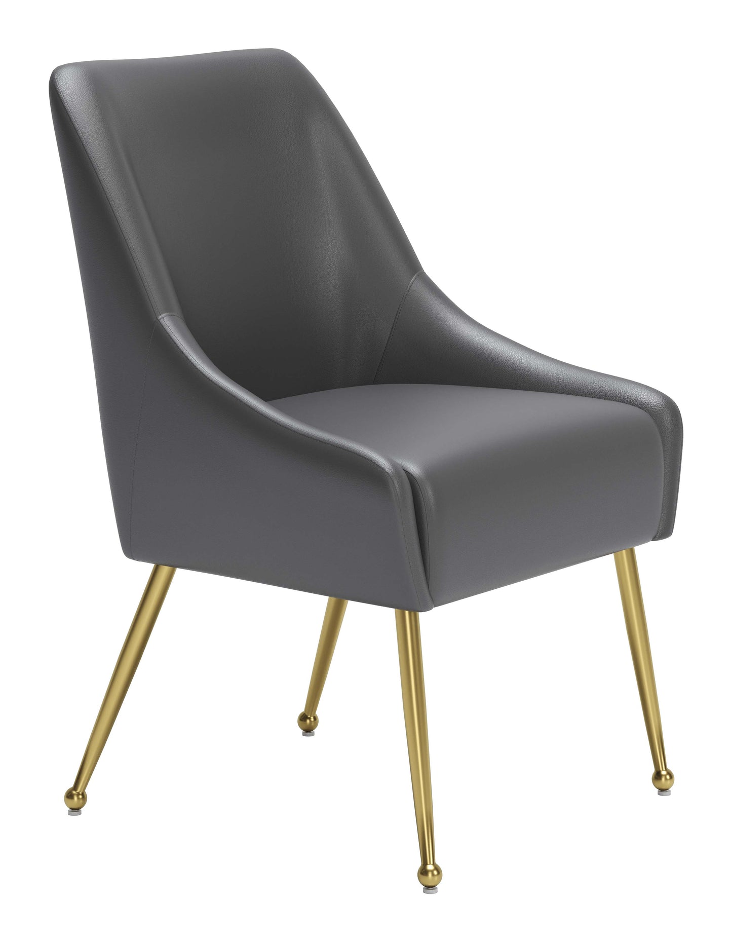Maxine Dining Chair Gray & Gold - Disselt Designs