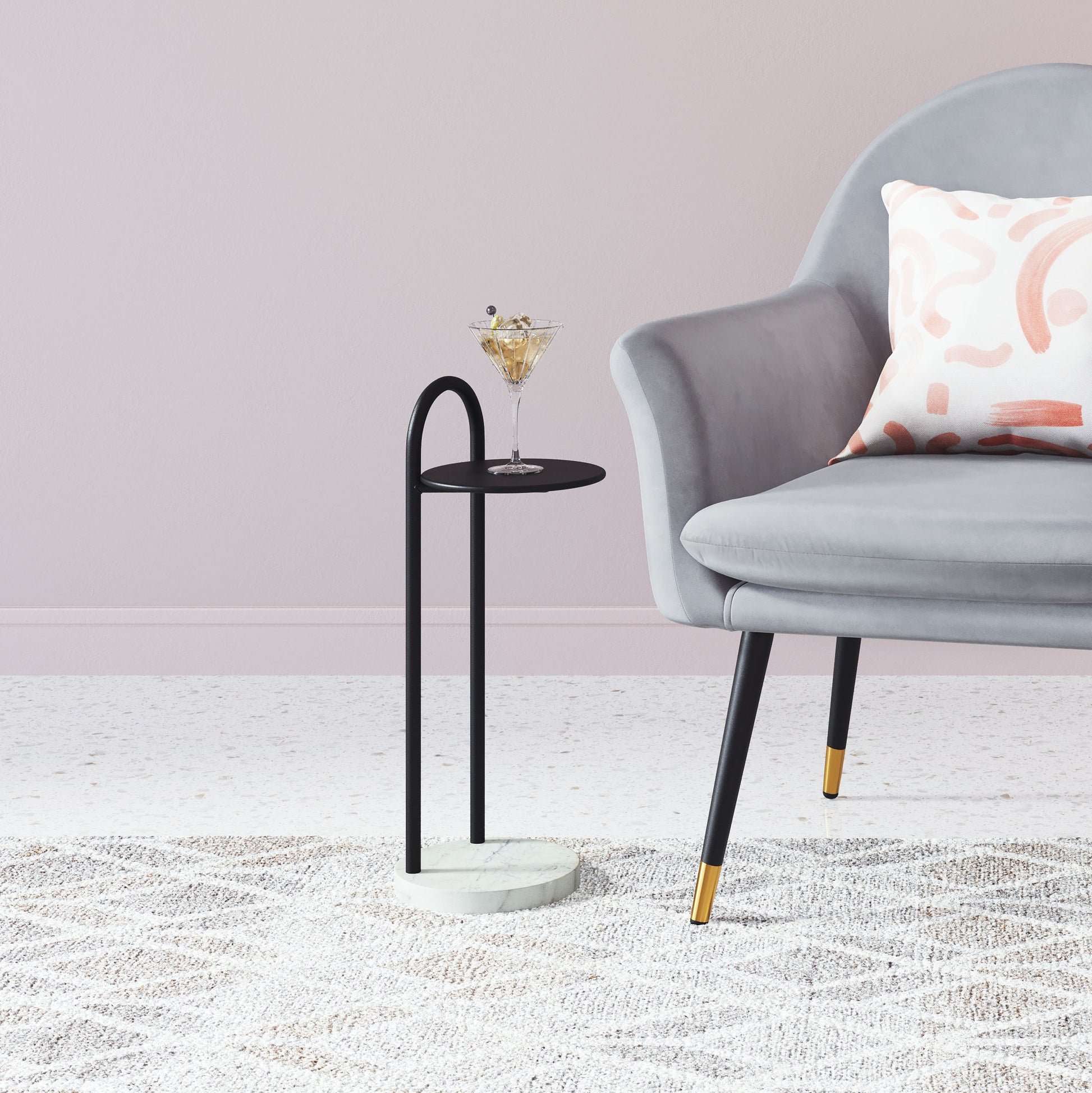 Christian Side Table Black & White - Disselt Designs