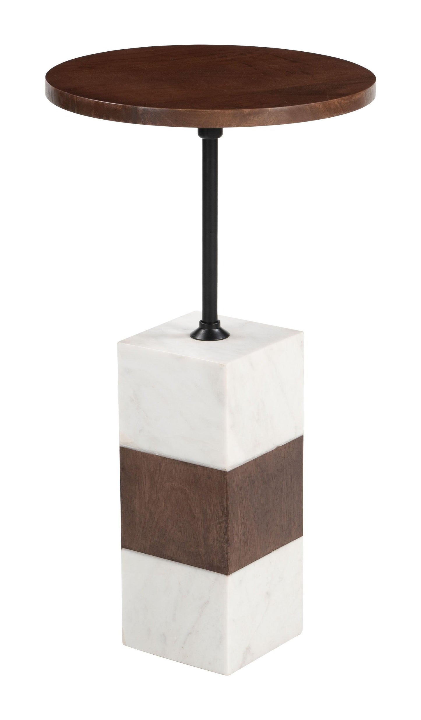 Stuk Side Table Brown & White - Disselt Designs
