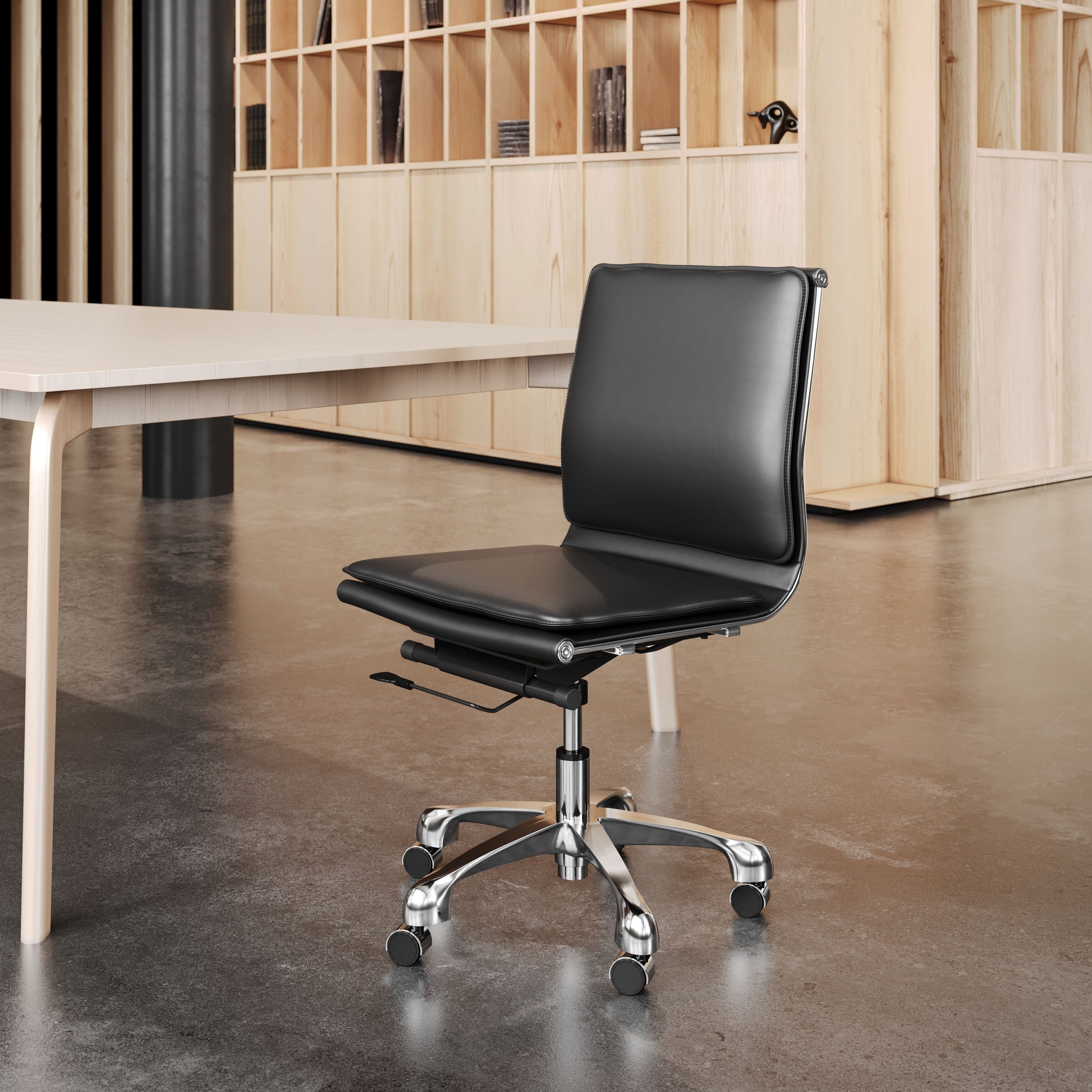 Lider Plus Armless Office Chair Black - Disselt Designs