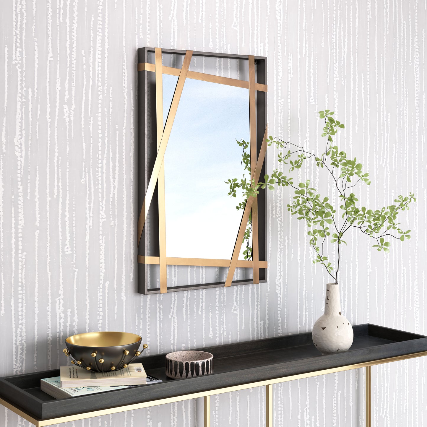 Tolix Mirror Antique Gold & Black - Disselt Designs