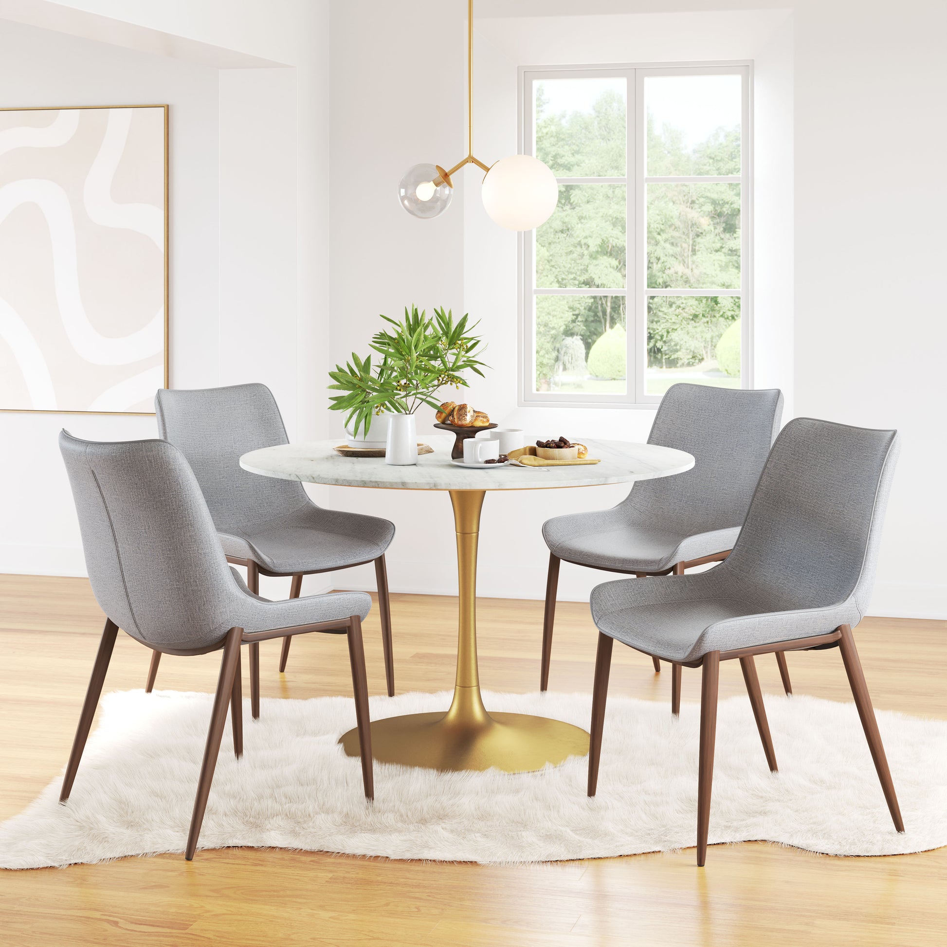 Magnus Dining Chair (Set of 2) Slate Gray & Walnut - Disselt Designs