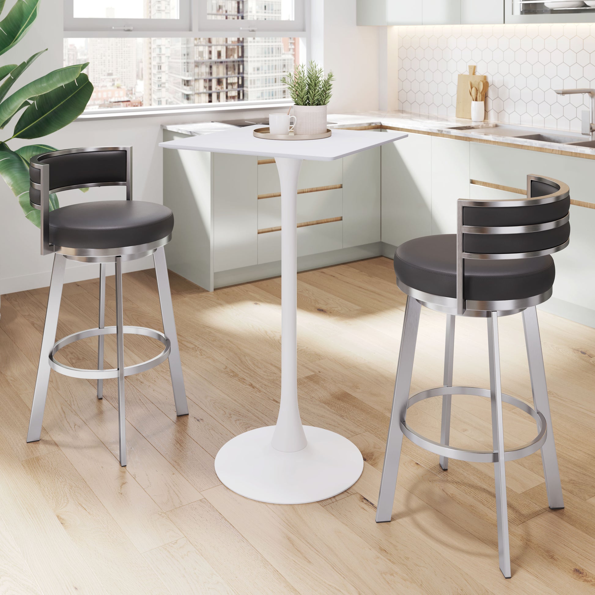 Valleta Bar Table White - Disselt Designs