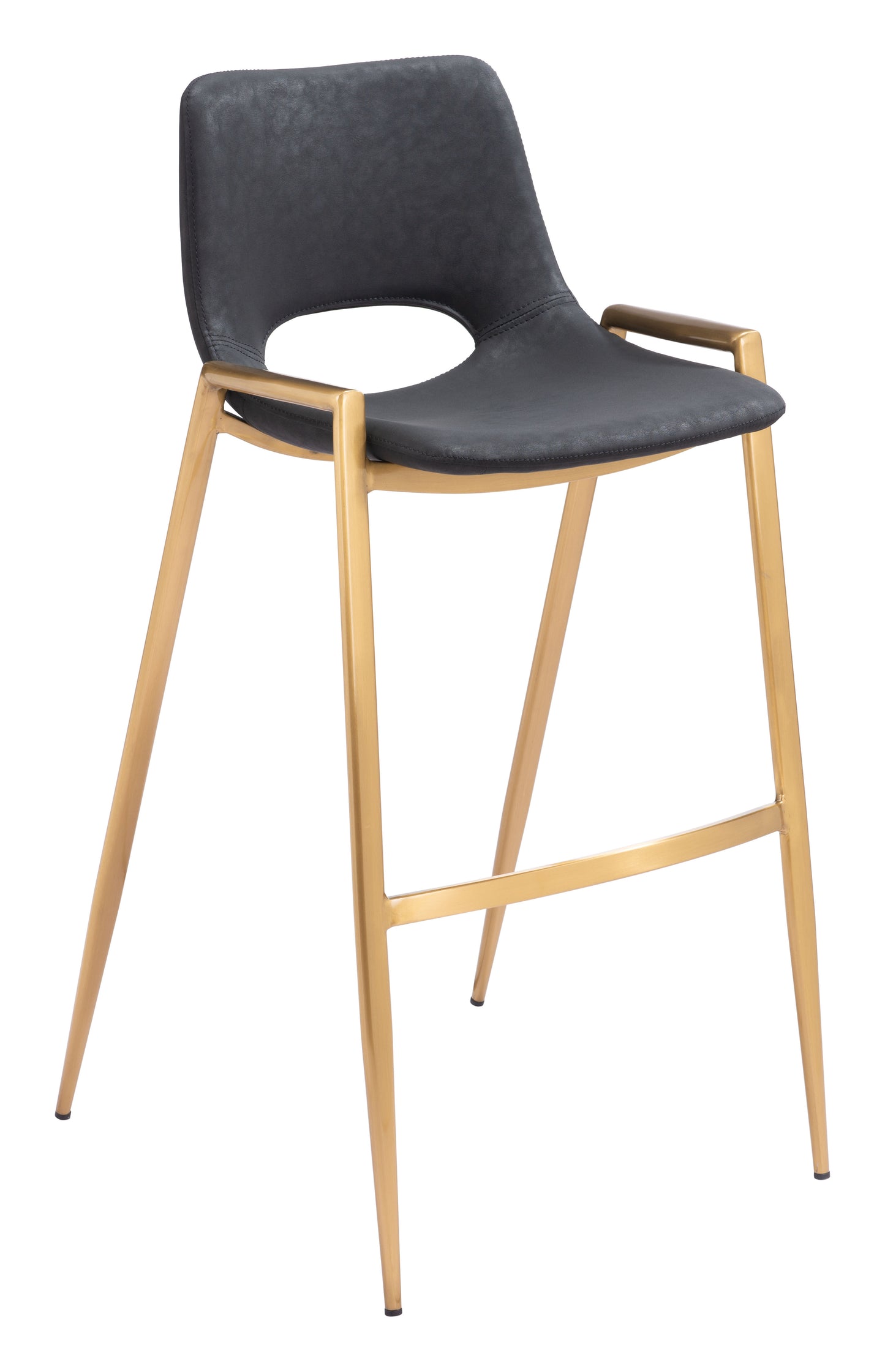Desi Barstool (Set of 2) Black & Gold - Disselt Designs