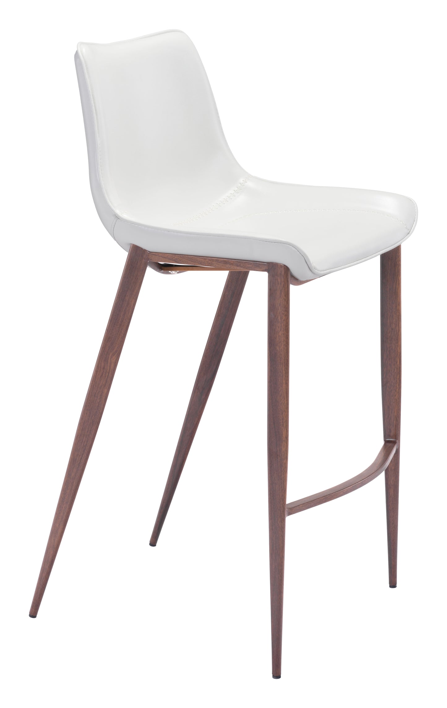 Magnus Barstool (Set of 2) White & Walnut - Disselt Designs