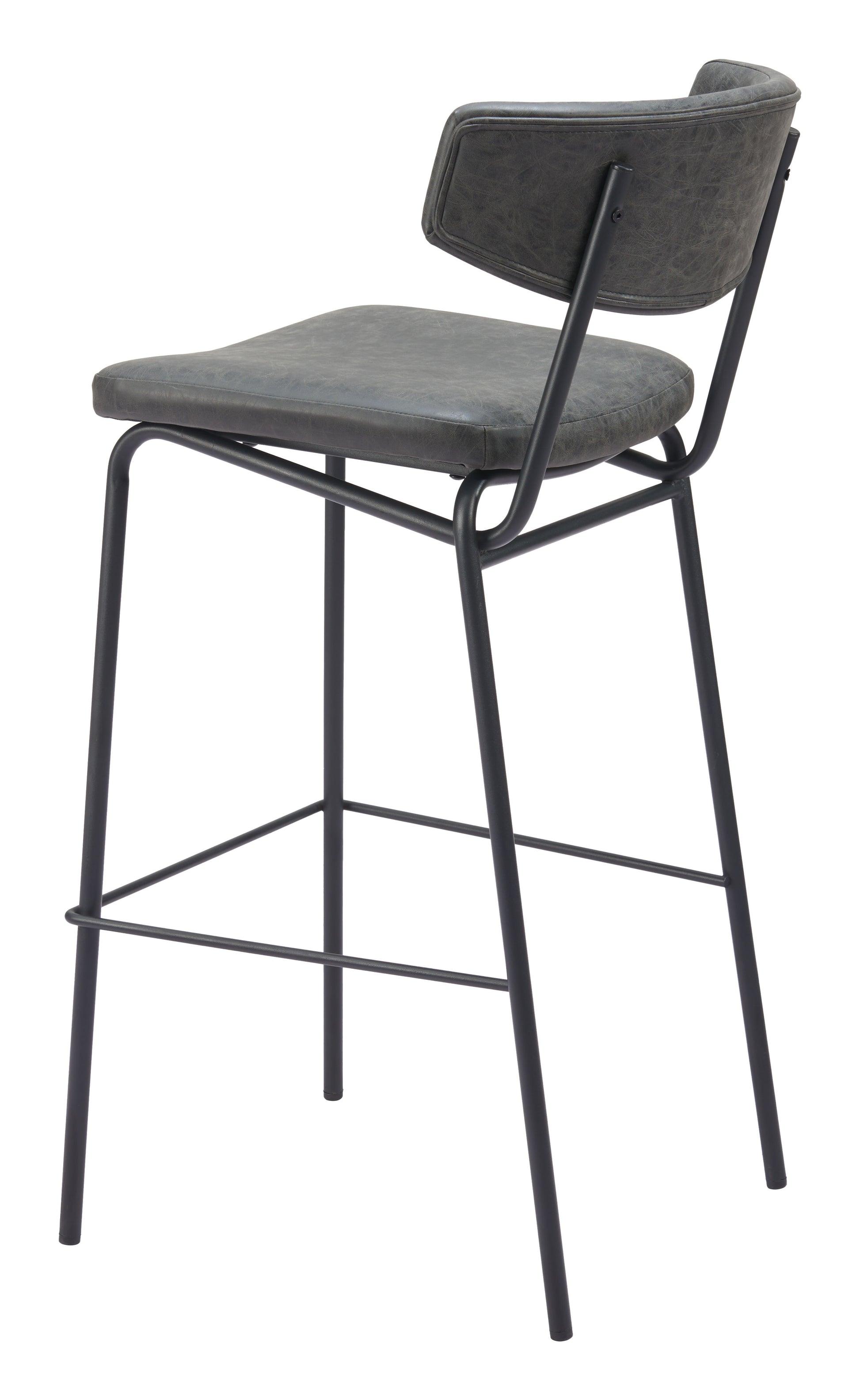 Charon Barstool (Set of 2) Vintage Black - Disselt Designs