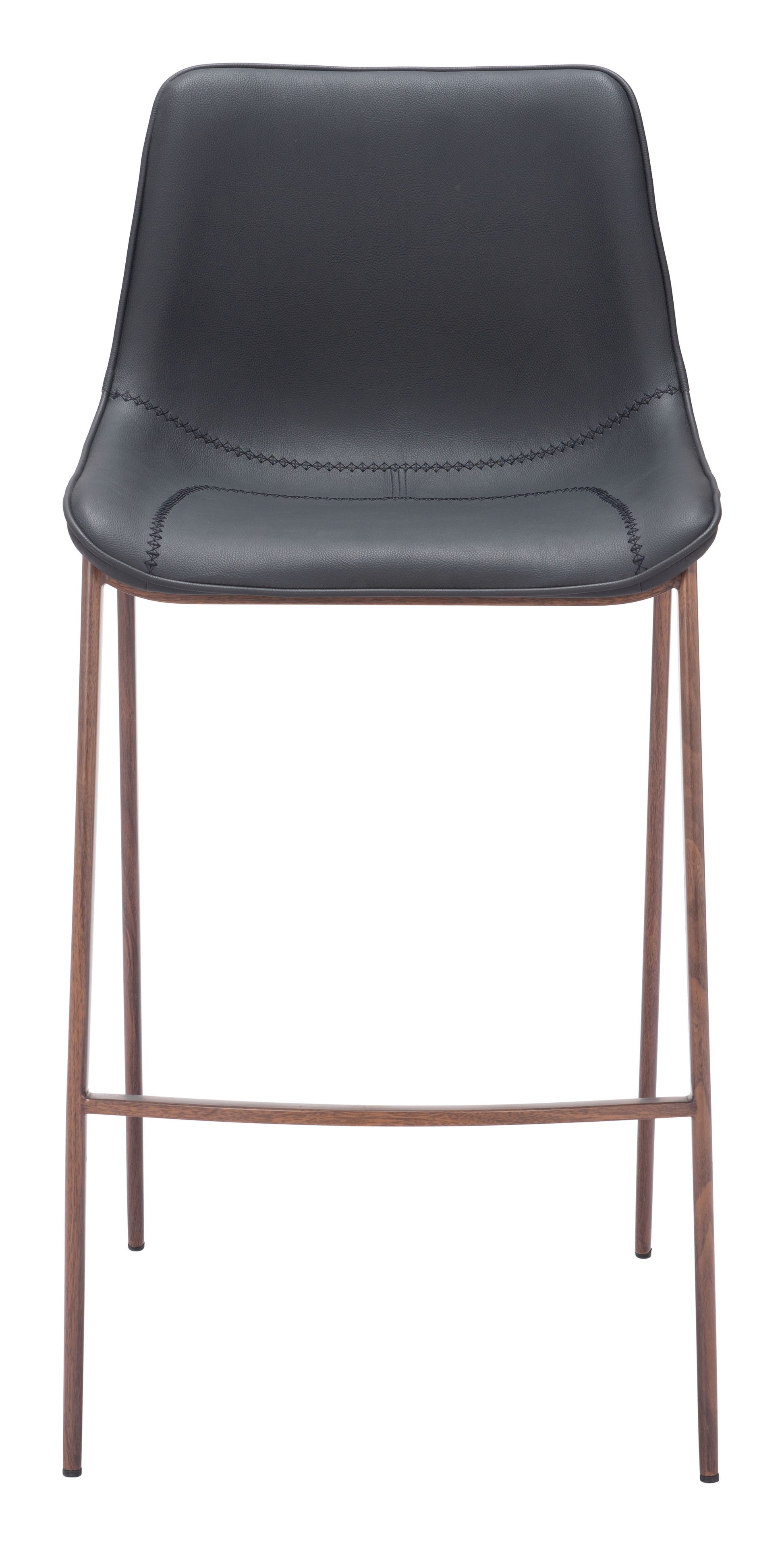 Magnus Barstool (Set of 2) Black & Walnut - Disselt Designs