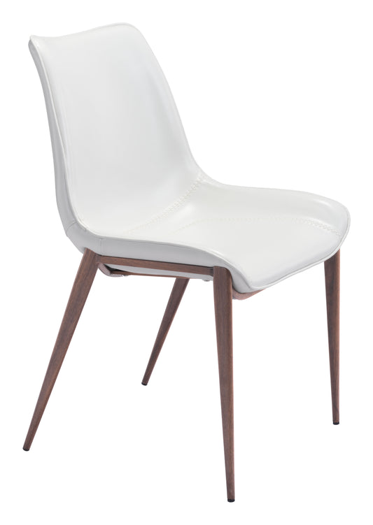 Magnus Dining Chair (Set of 2) White & Walnut - Disselt Designs