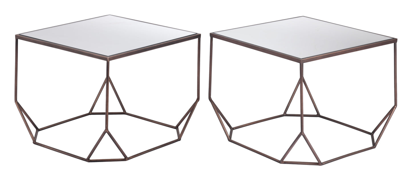 Arzon Coffee Table Set (2-Piece) Bronze - Disselt Designs