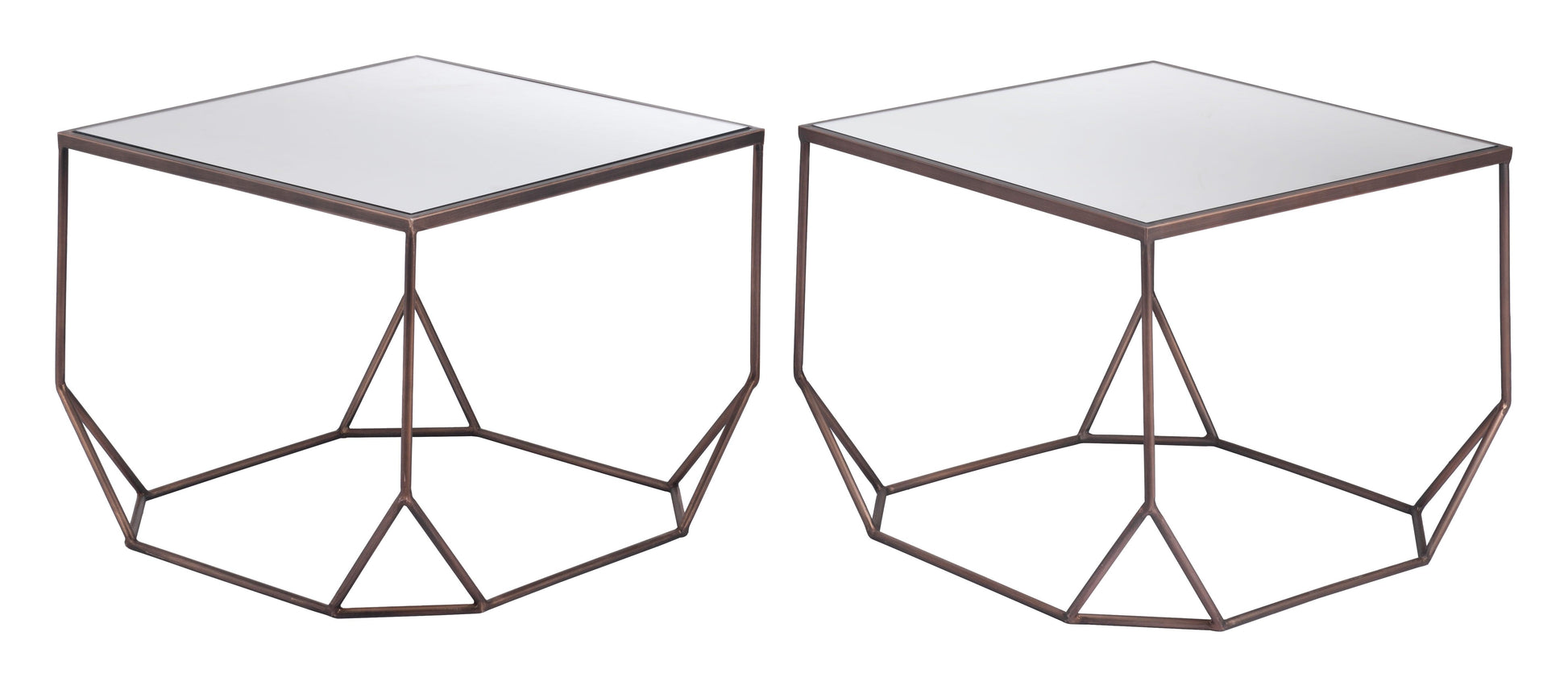 Arzon Coffee Table Set (2-Piece) Bronze - Disselt Designs