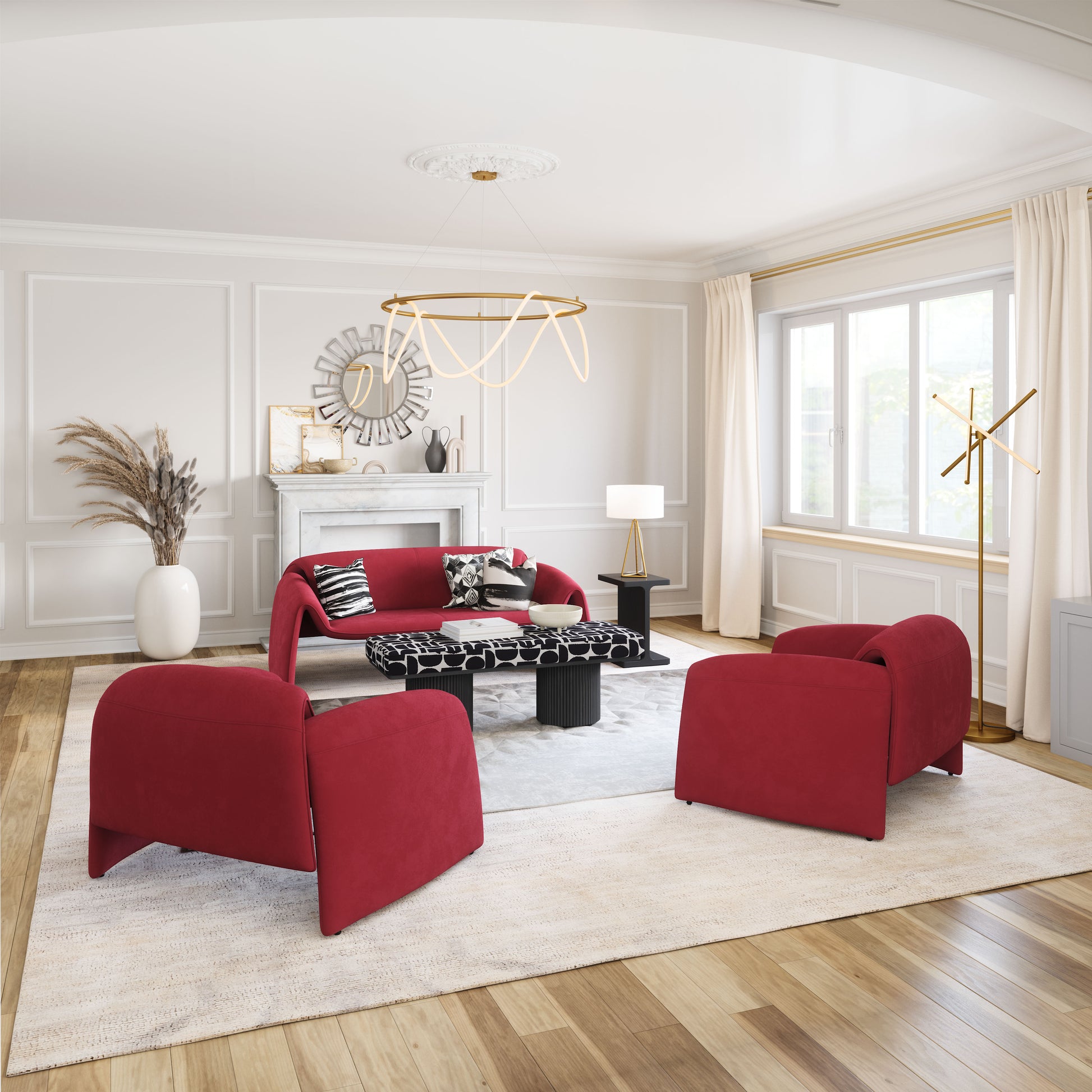 Horten Accent Chair Red - Disselt Designs