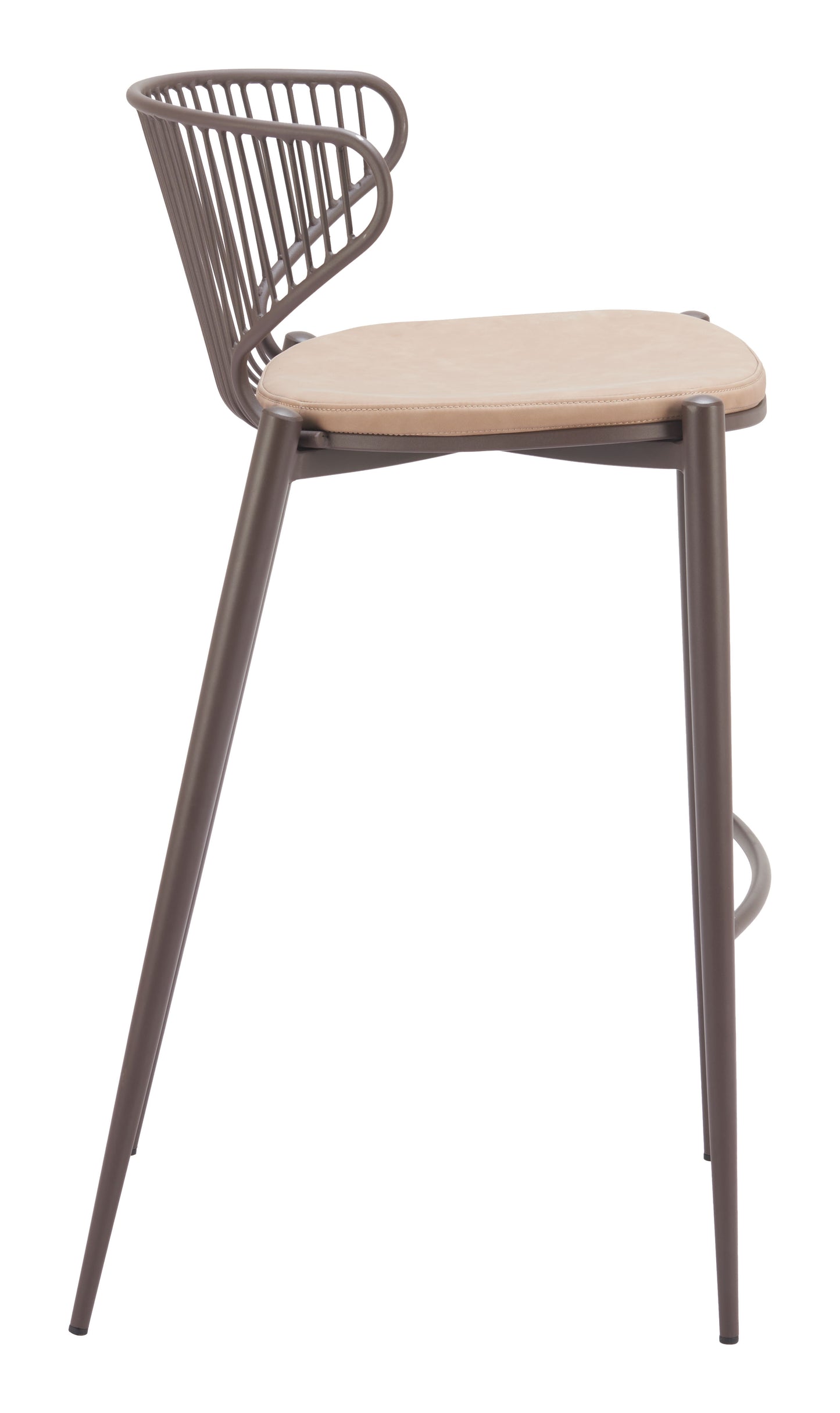Silues Barstool (Set of 2) Taupe & Brown - Disselt Designs