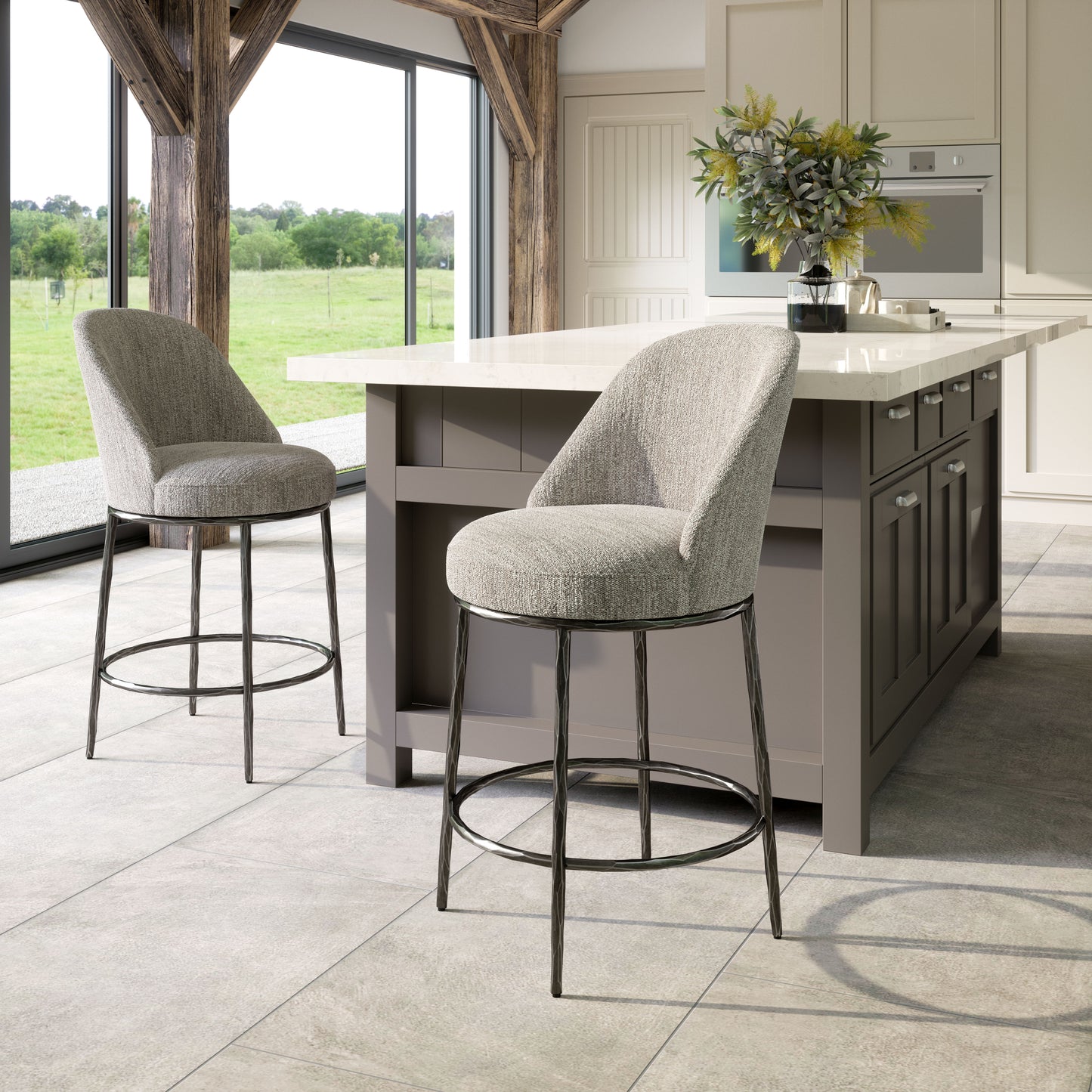 Nordhavn Swivel Counter Stool Gray - Disselt Designs
