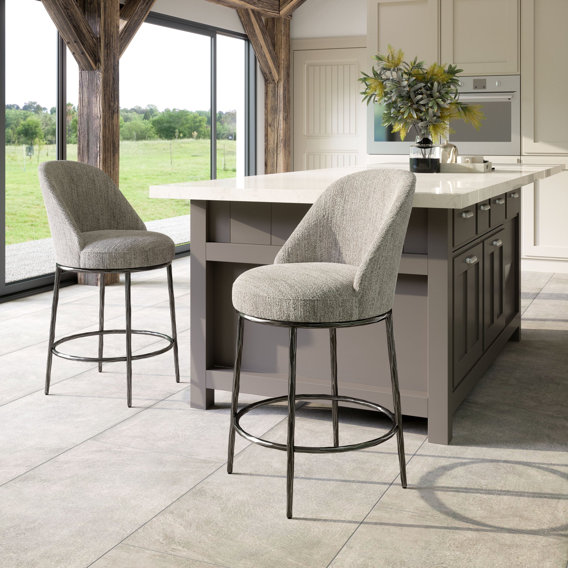 Nordhavn Swivel Counter Stool Gray - Disselt Designs