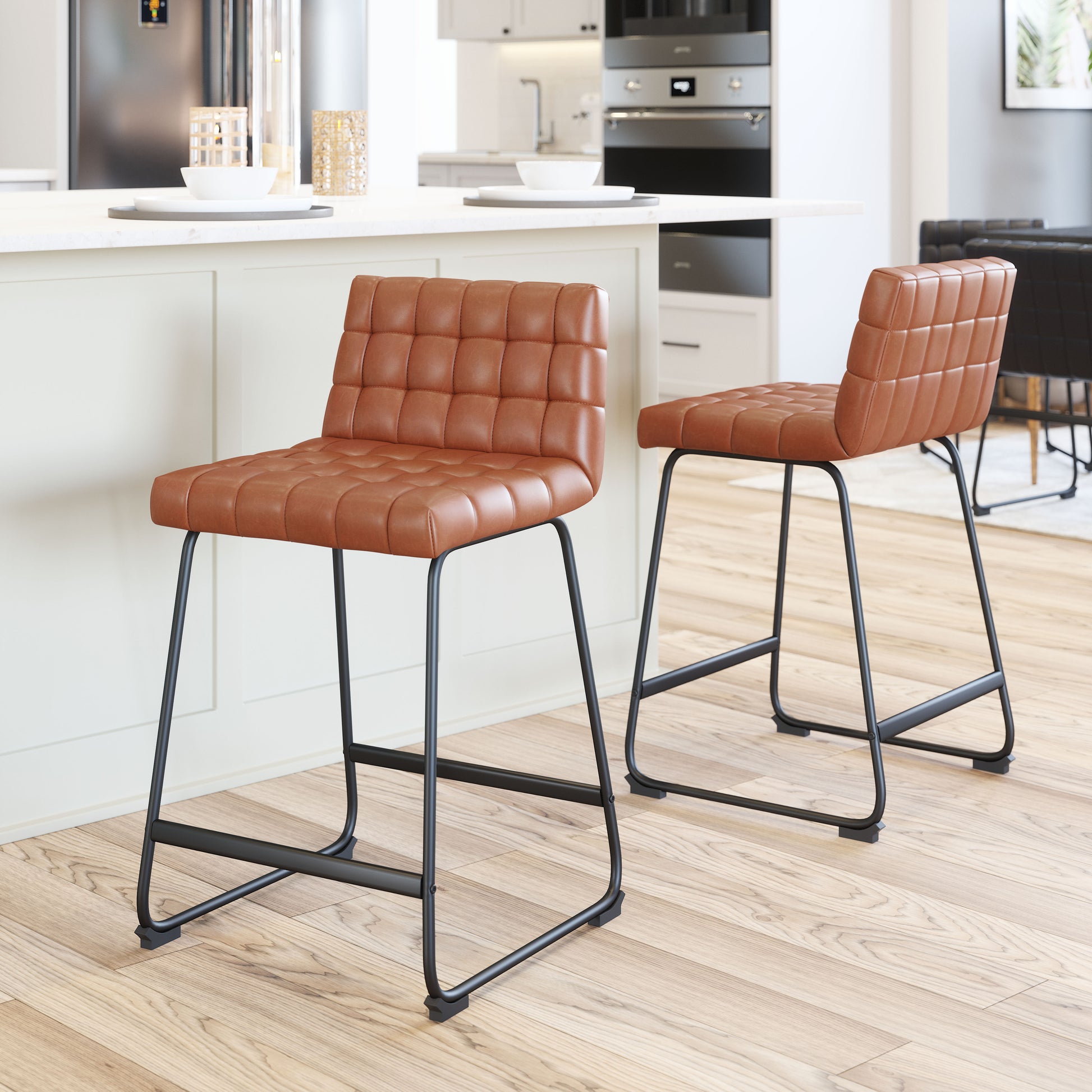 Pago Counter Stool (Set of 2) Brown - Disselt Designs