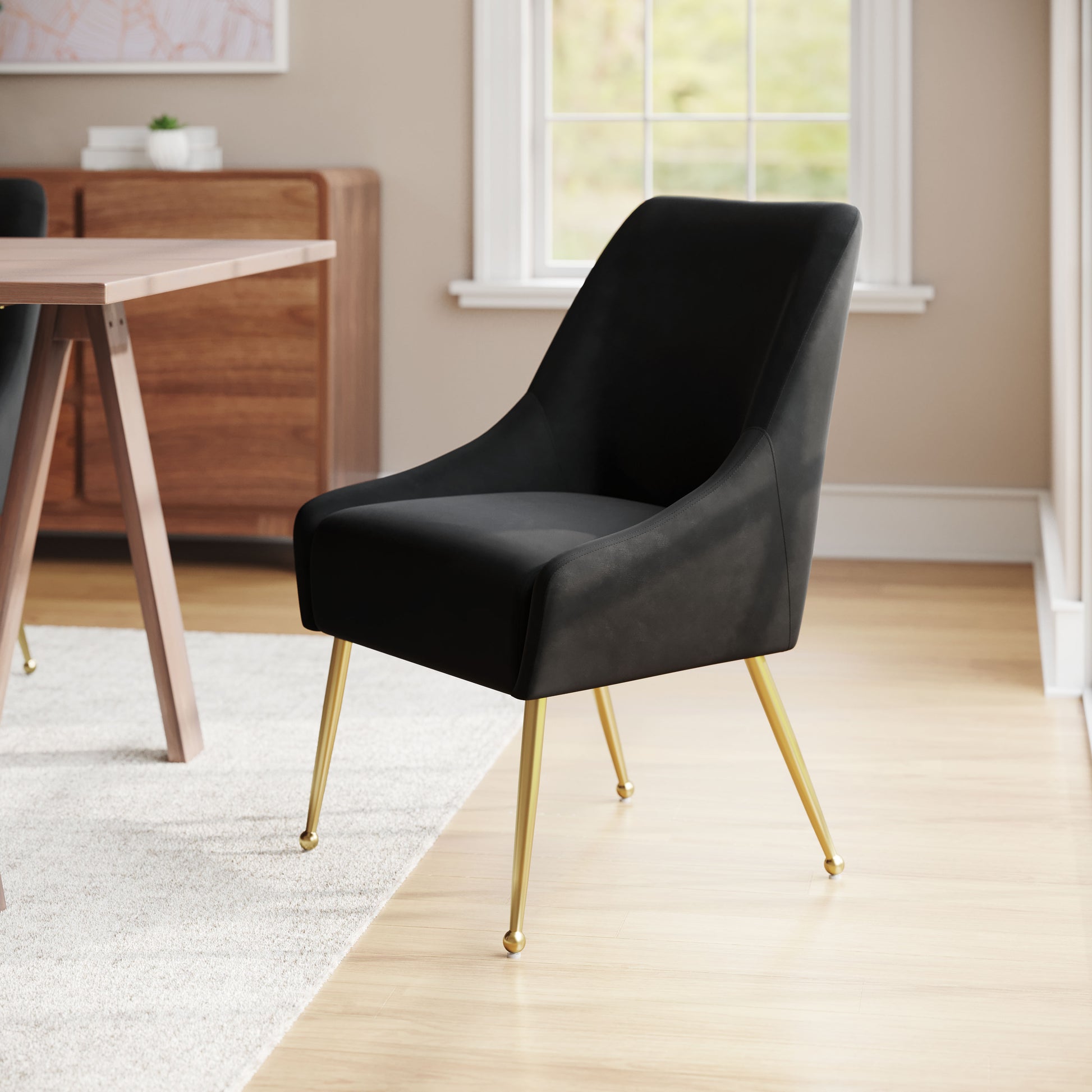 Maxine Dining Chair Black & Gold - Disselt Designs