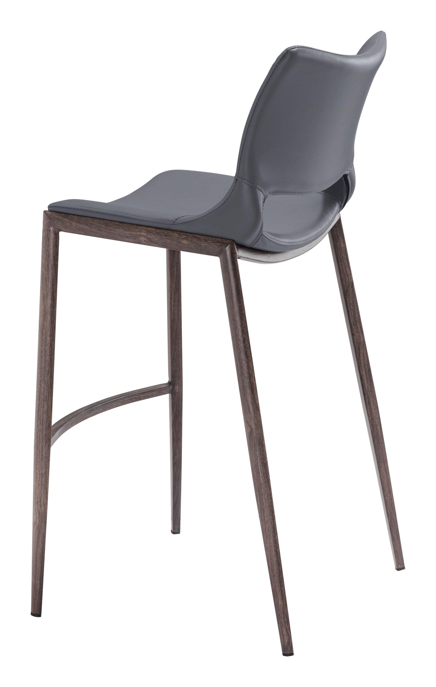 Ace Barstool (Set of 2) Dark Gray & Walnut - Disselt Designs