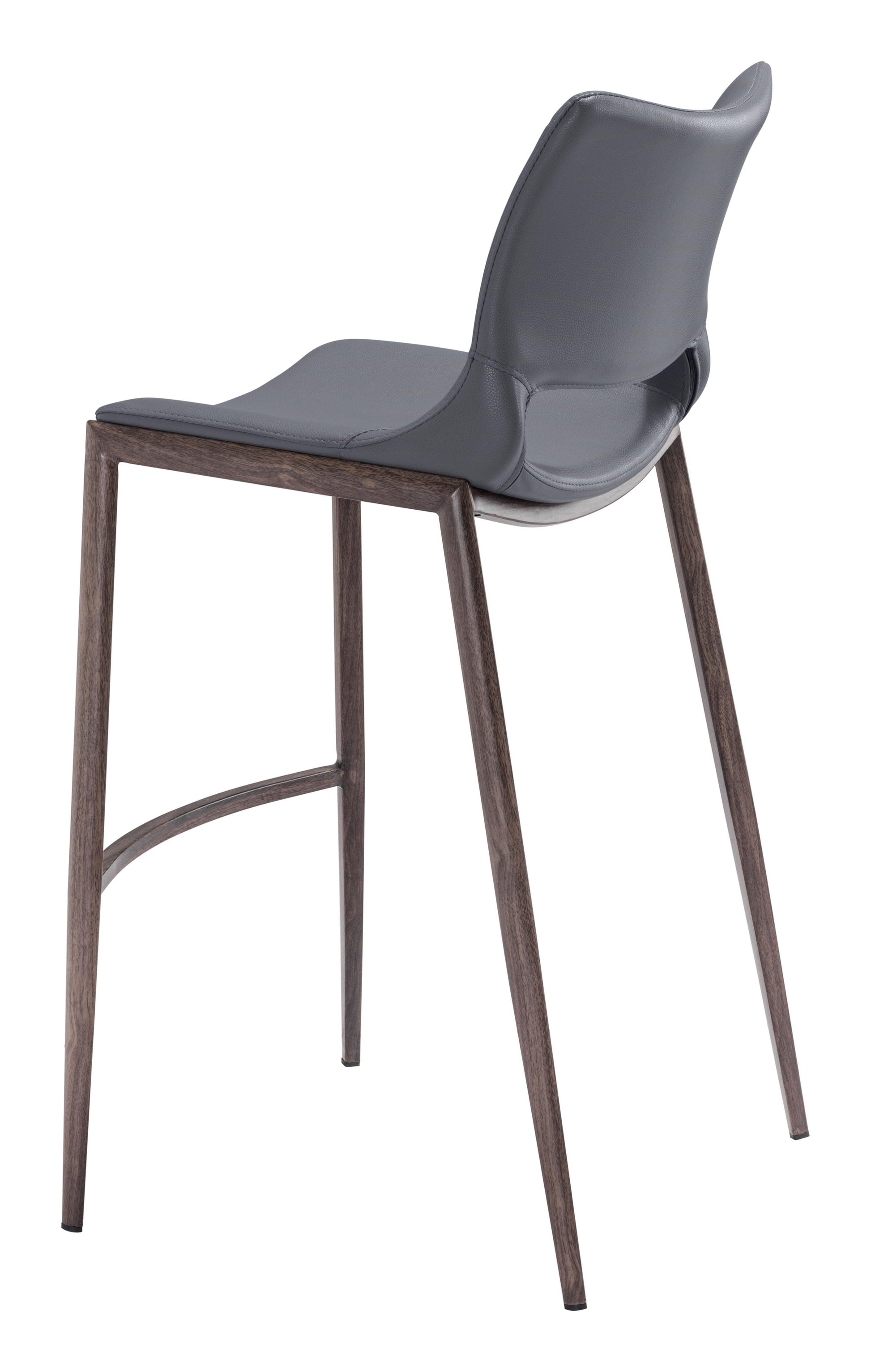 Ace Barstool (Set of 2) Dark Gray & Walnut - Disselt Designs
