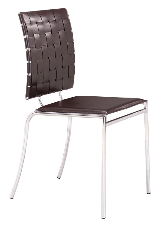 Criss Cross Dining Chair (Set of 4) Espresso - Disselt Designs