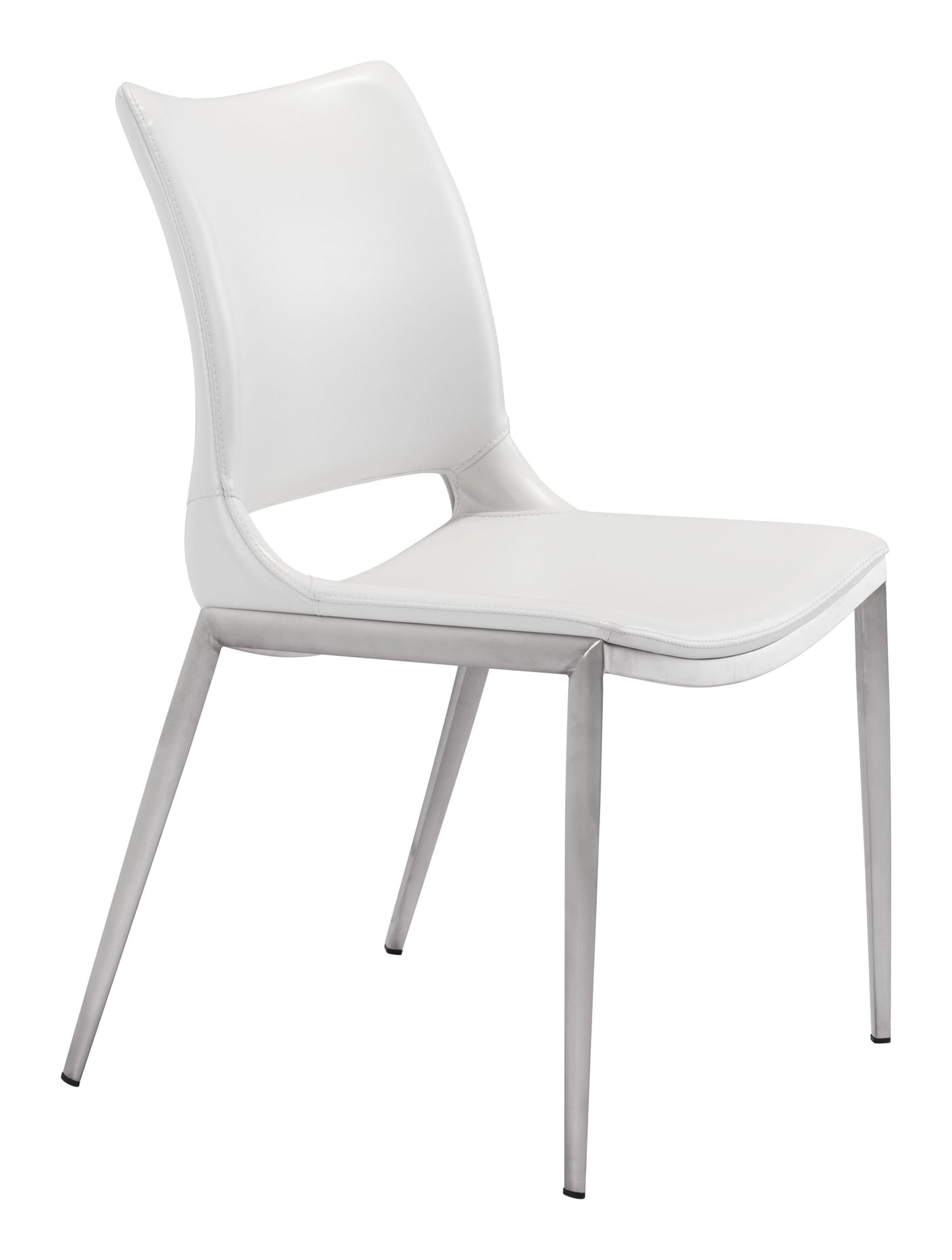 Ace Dining Chair (Set of 2) White & Silver - Disselt Designs