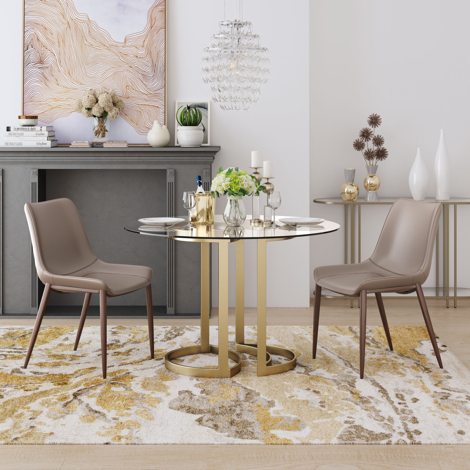 Magnus Dining Chair (Set of 2) Brown & Walnut - Disselt Designs