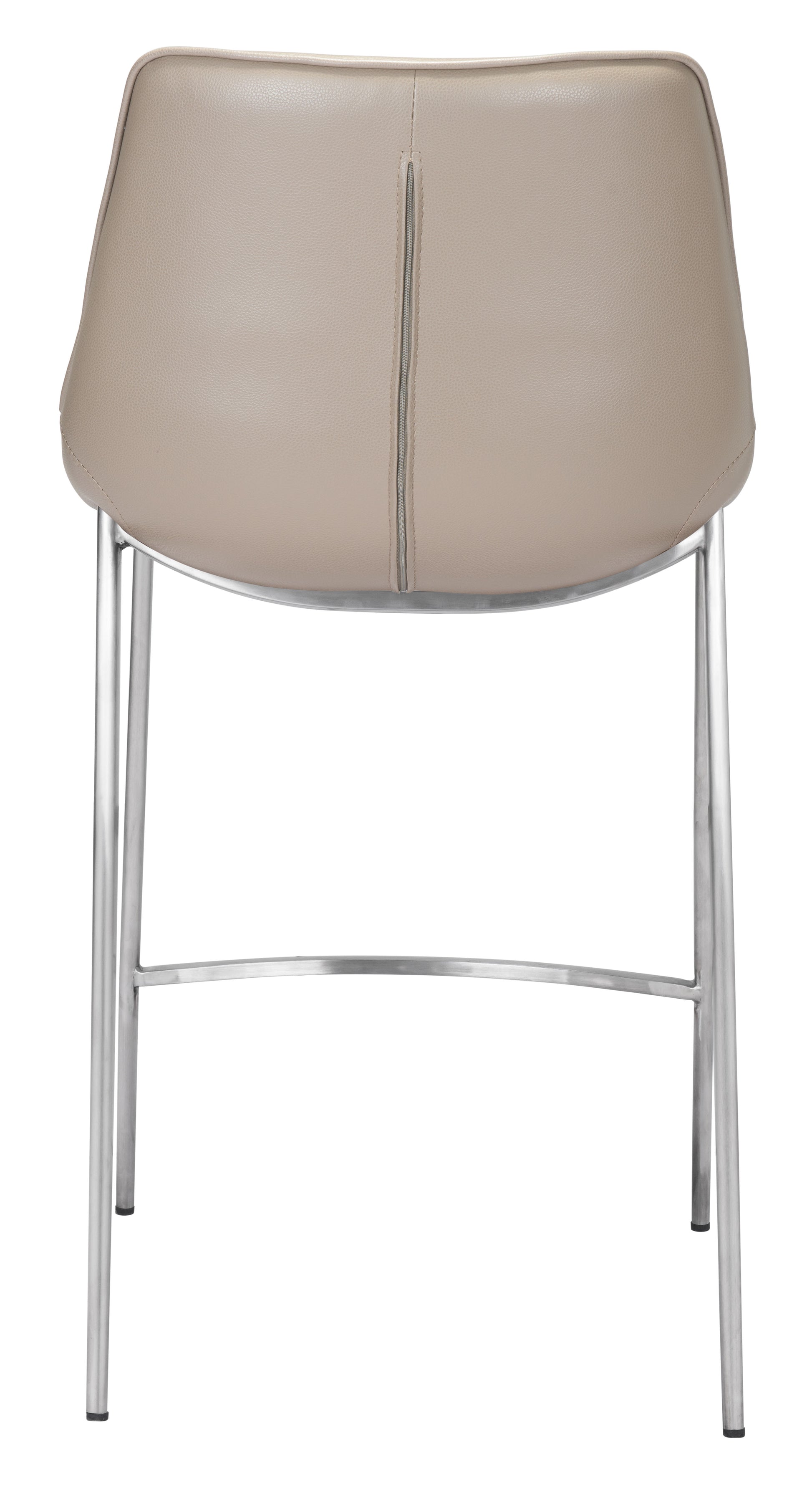Magnus Counter Stool (Set of 2) Brown & Silver - Disselt Designs
