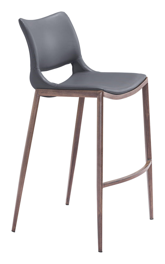 Ace Barstool (Set of 2) Dark Gray & Walnut - Disselt Designs