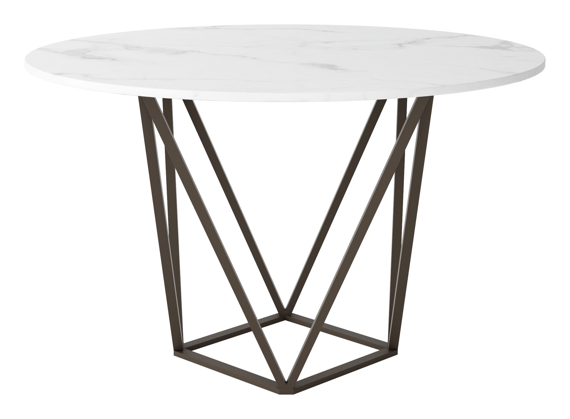 Tintern Dining Table White & Antique Bronze - Disselt Designs