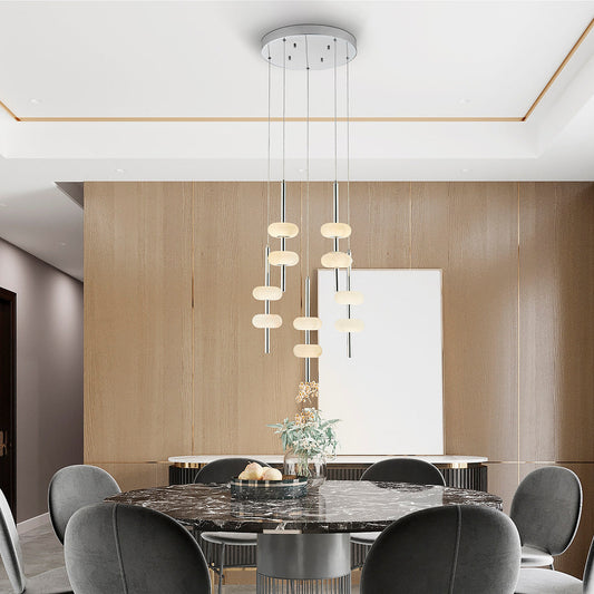 Spanish Alabaster Round Chandelier // Chrome - Disselt Designs