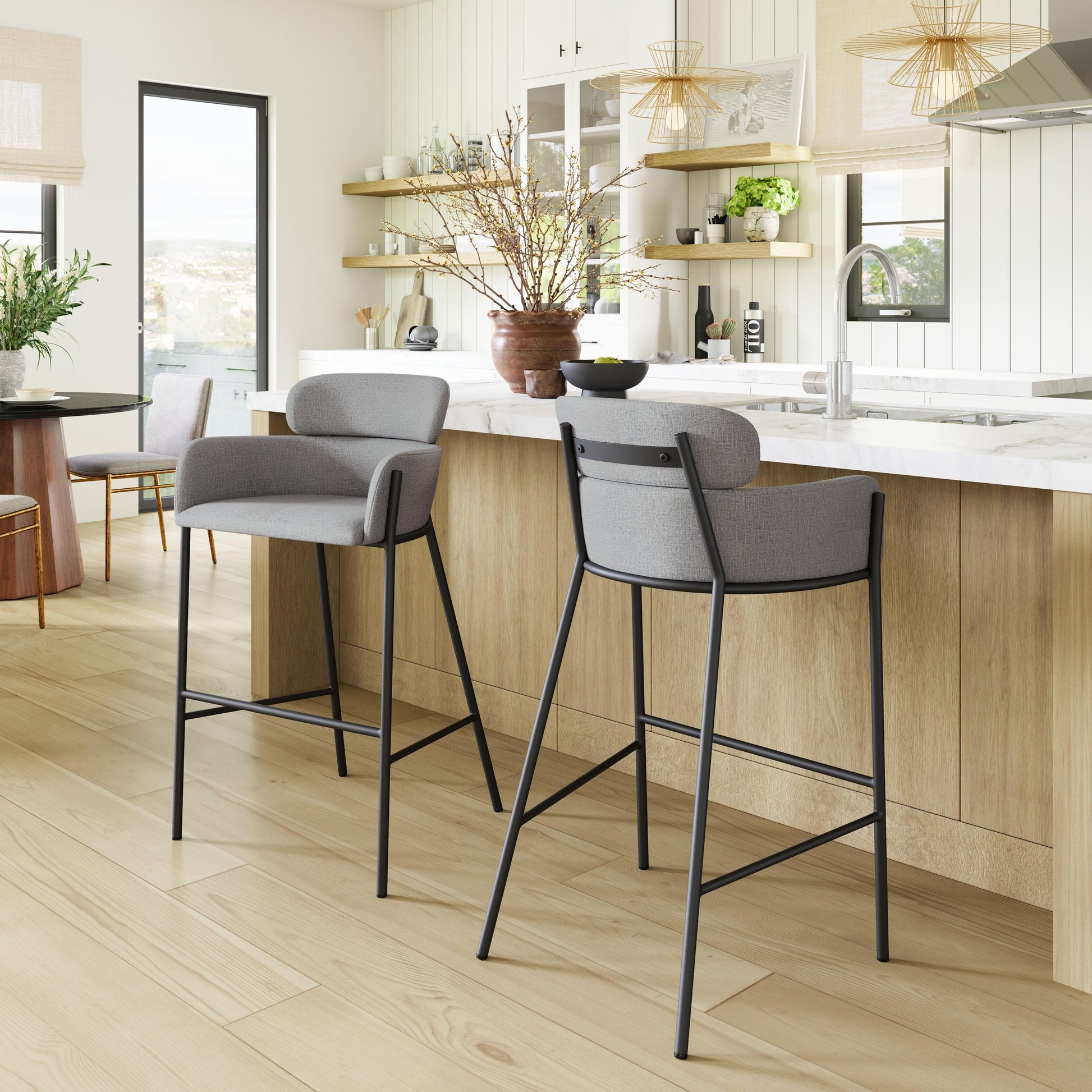 Bremor Barstool Slate Gray - Disselt Designs
