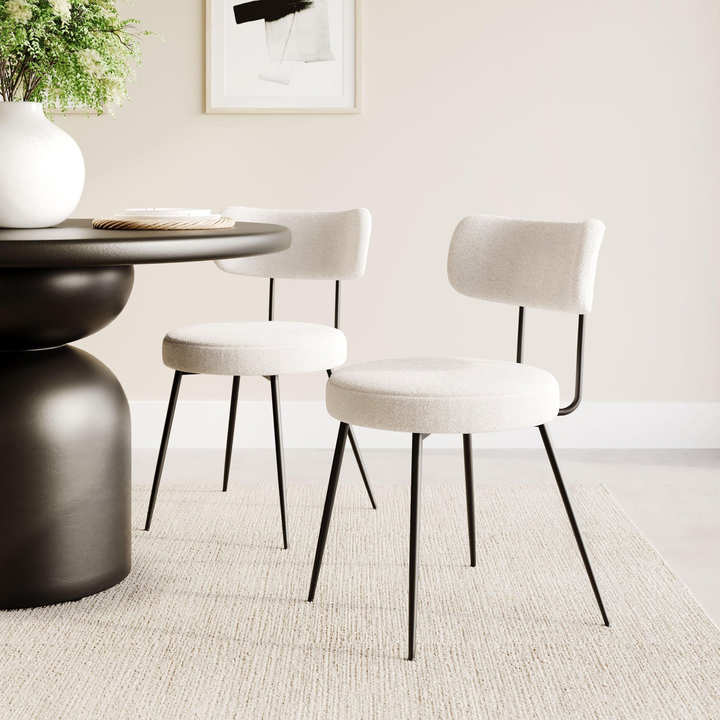 Blanca Dining Chair (Set of 2) Ivory - Disselt Designs