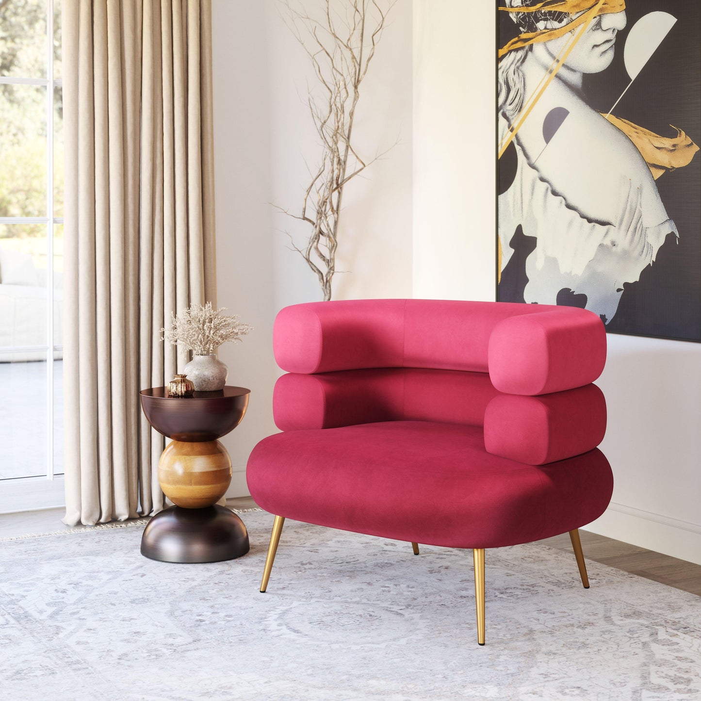 Arish Accent Chair Red - Disselt Designs