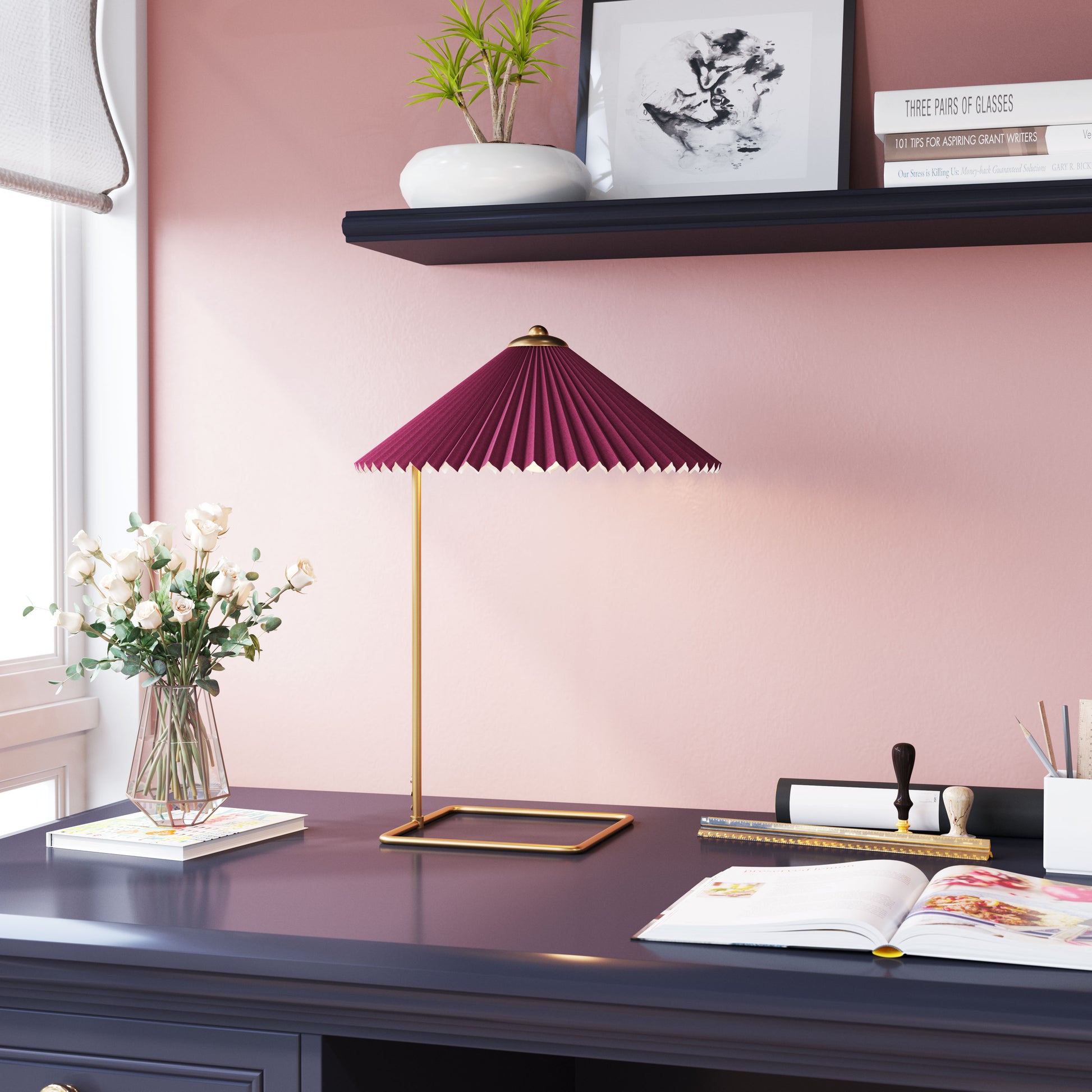 Charo Table Lamp Red & Gold - Disselt Designs